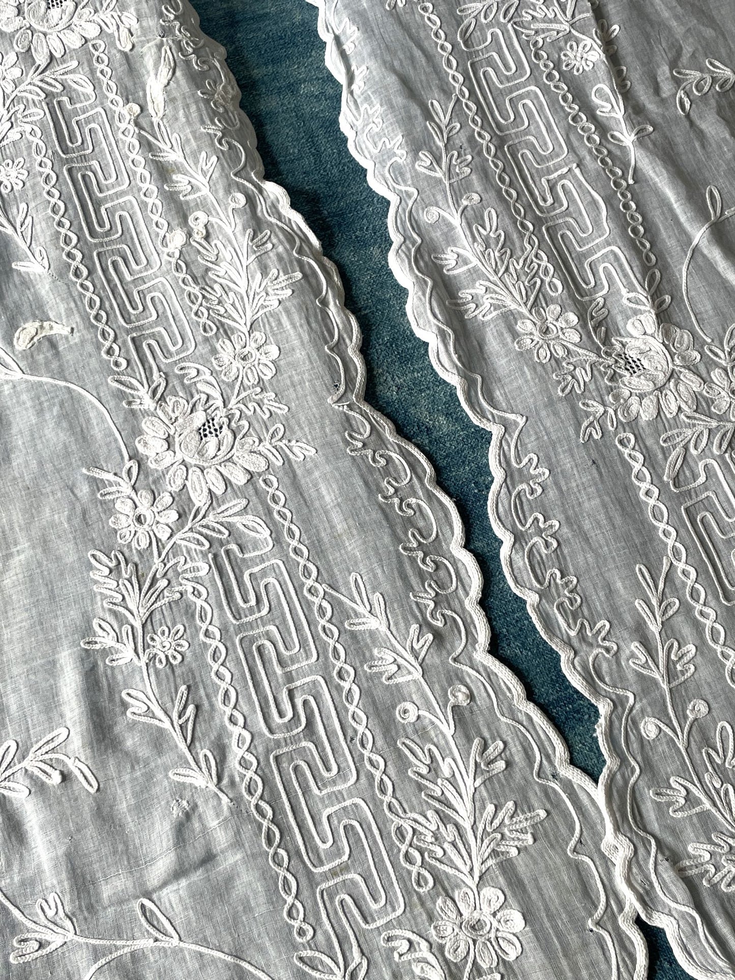 
                  
                    antique french curtains pair broderie cornelys embroidered white long sheer cotton chateau
                  
                