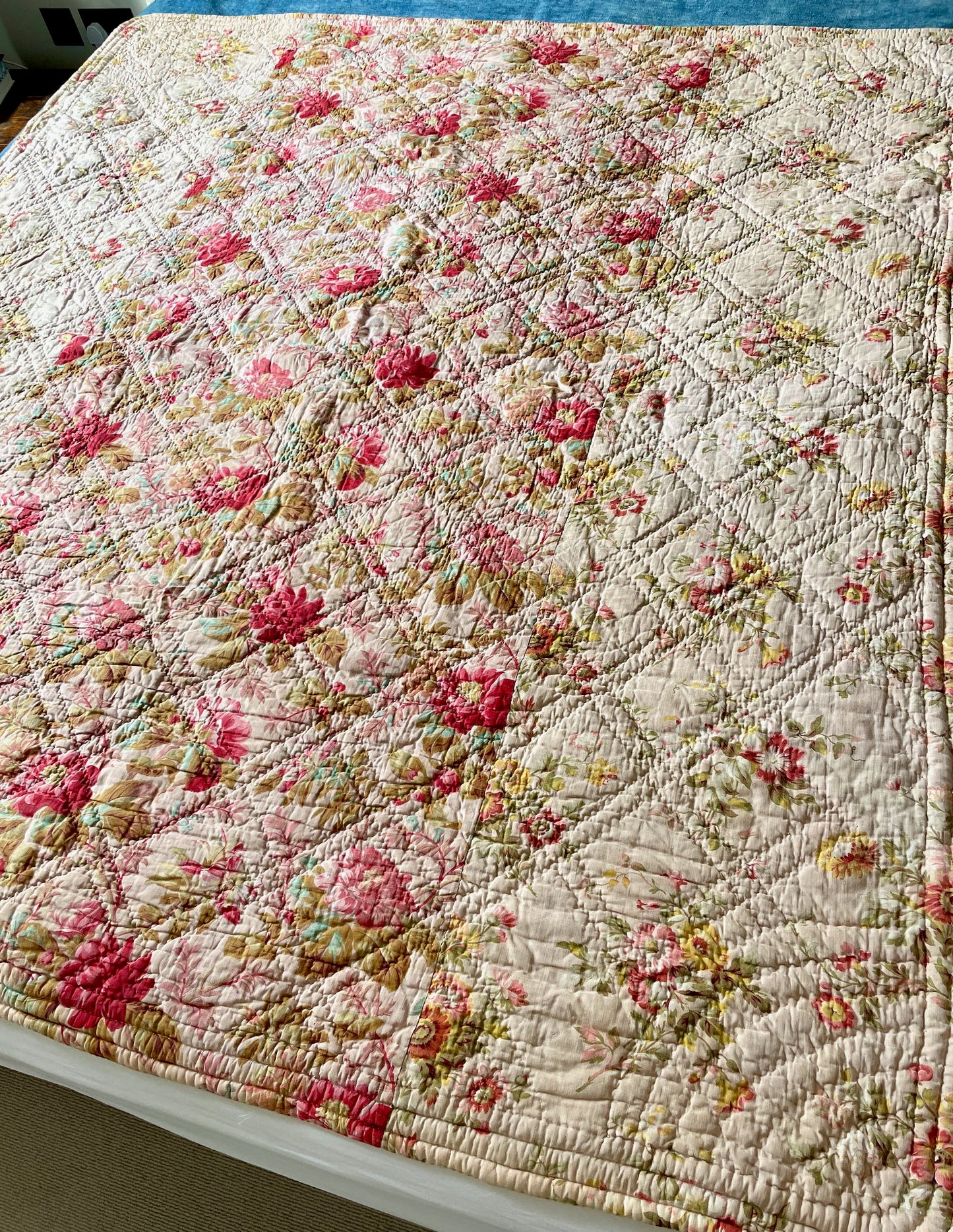 pretty pink provence antique french quilt small double roses pique bedcover decorative camellias
