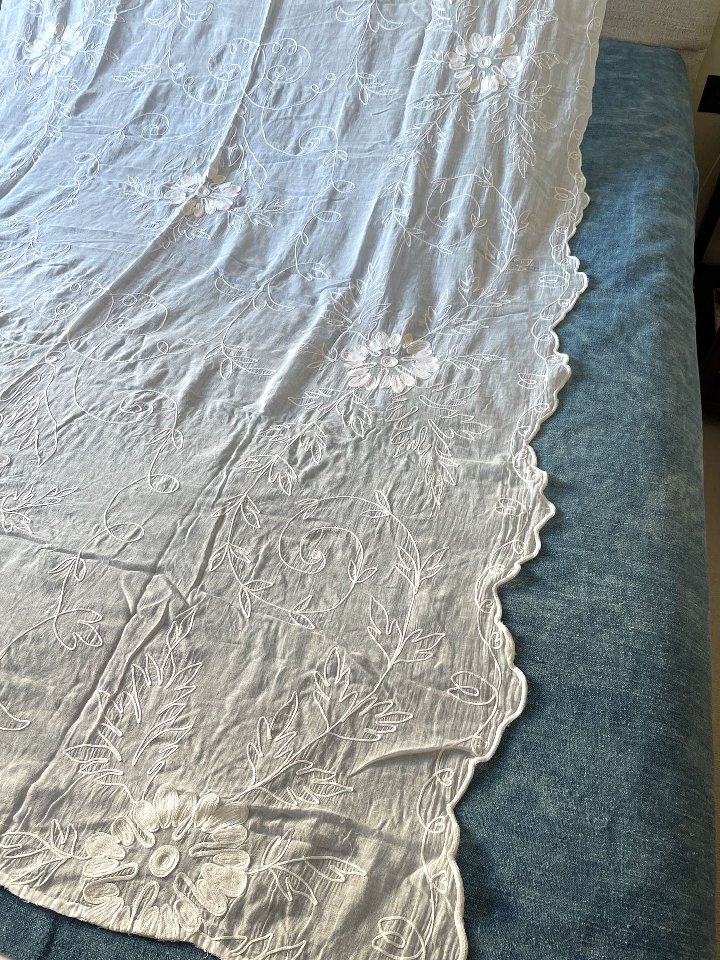 antique french rideau cornelys embroidered sheer drape white floral chateau curtain parisian