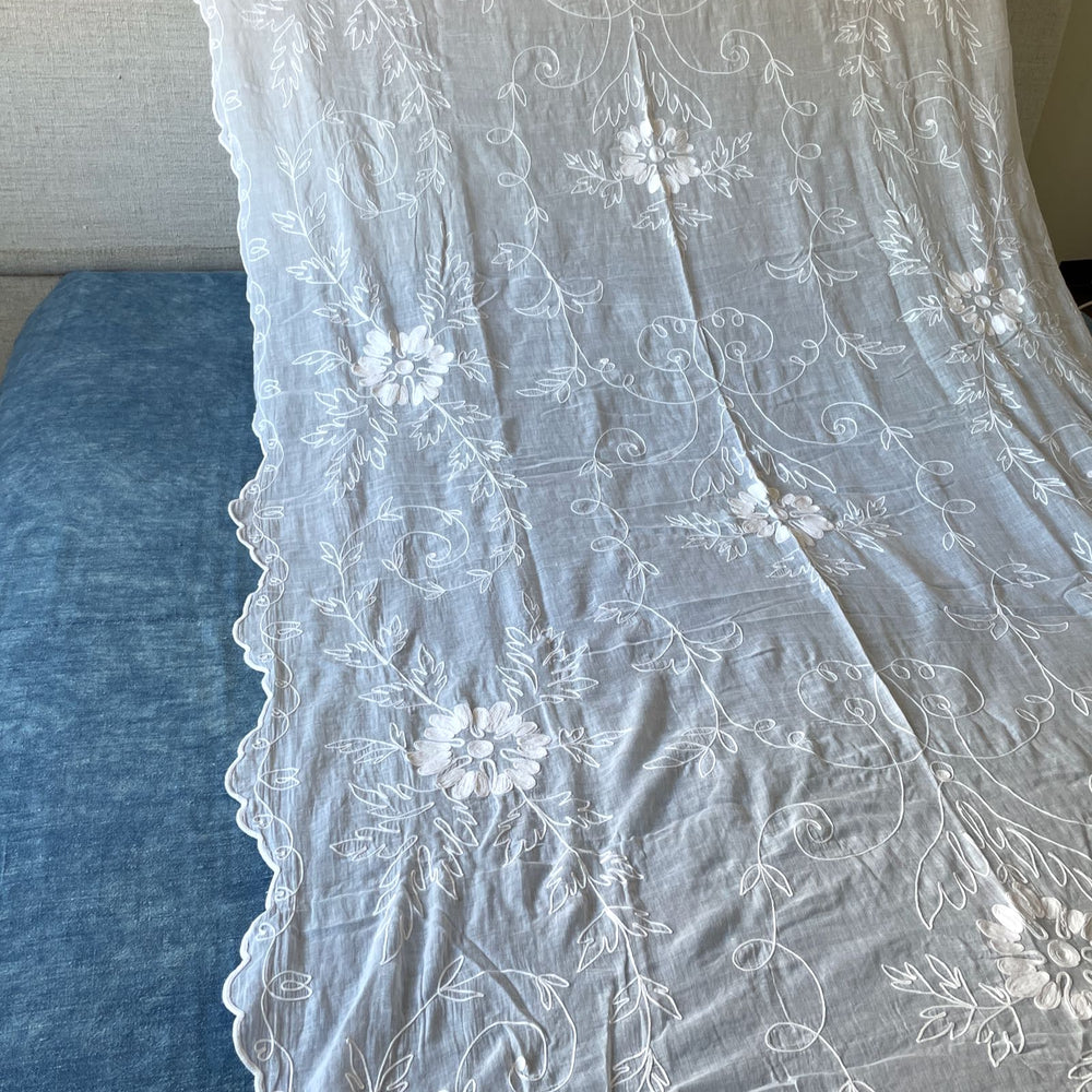 
                  
                    antique french rideau cornelys embroidered sheer drape white floral chateau curtain parisian
                  
                