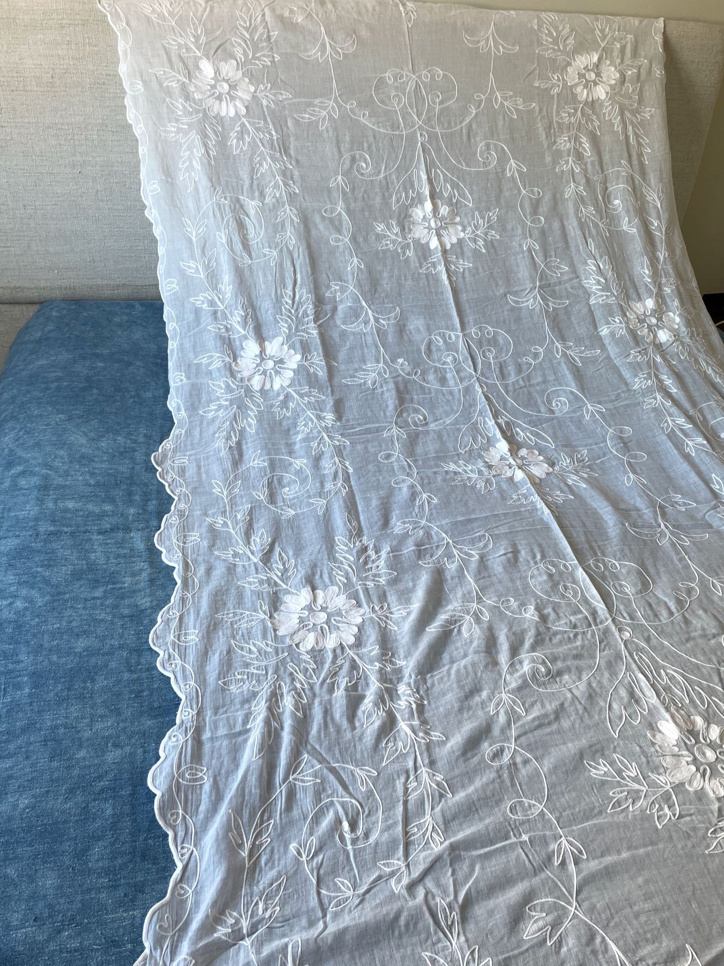 
                  
                    antique french rideau cornelys embroidered sheer drape white floral chateau curtain parisian
                  
                