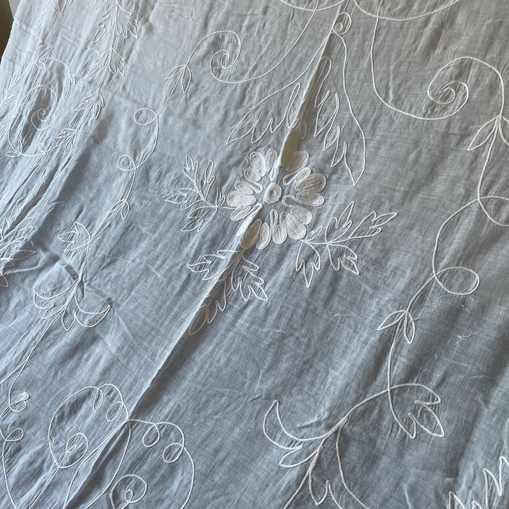 
                  
                    antique french rideau cornelys embroidered sheer drape white floral chateau curtain parisian
                  
                