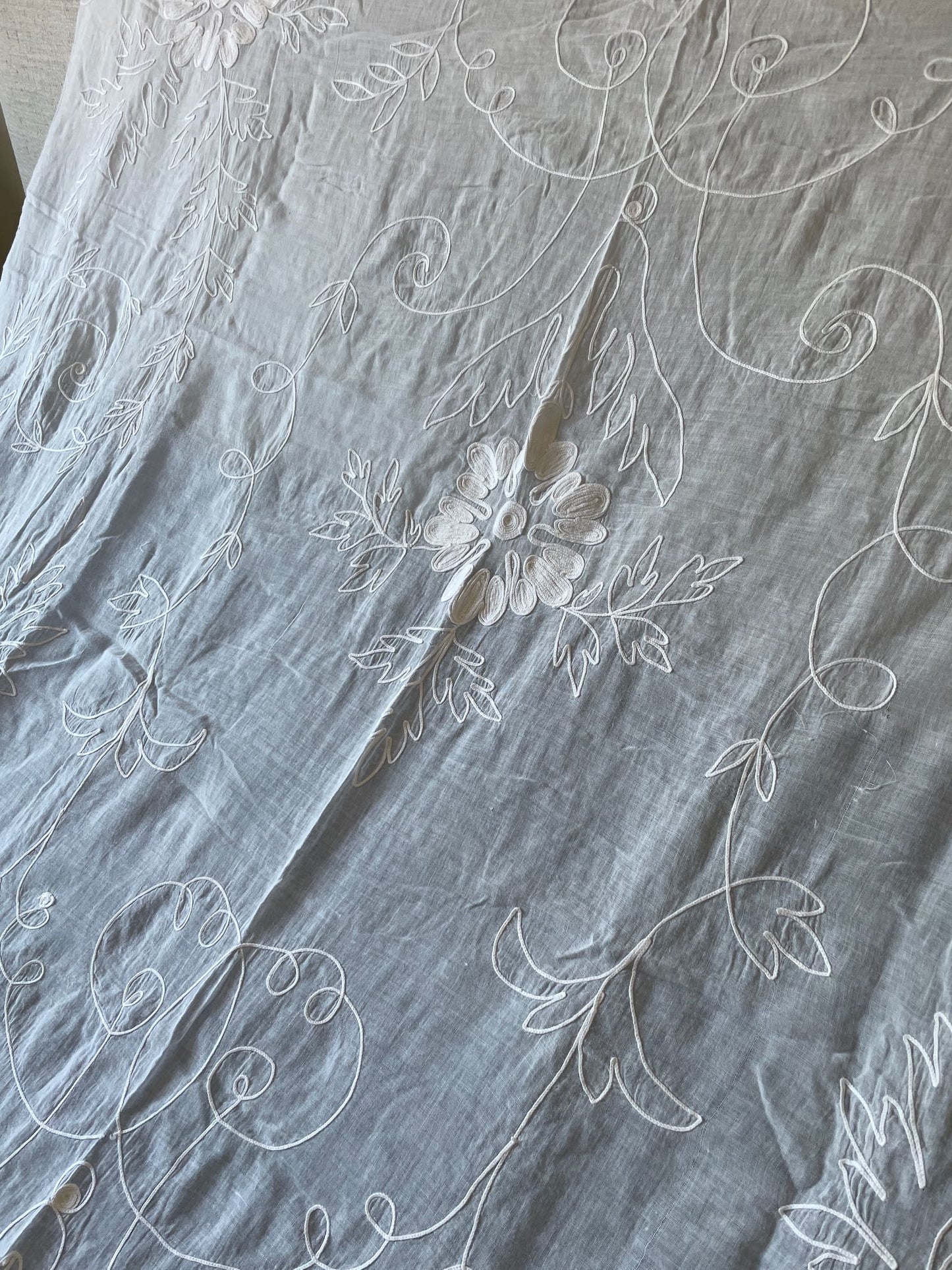 
                  
                    antique french rideau cornelys embroidered sheer drape white floral chateau curtain parisian
                  
                