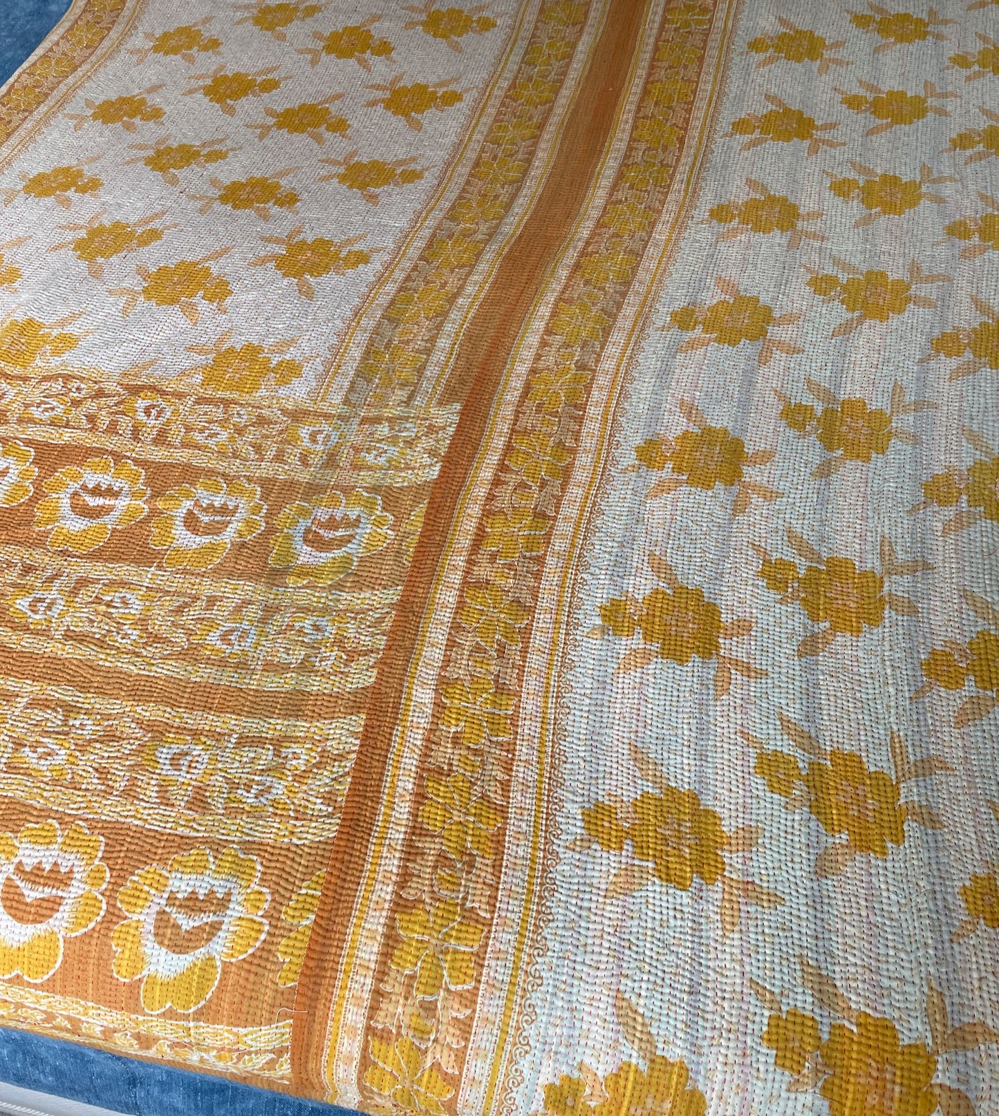 
                  
                    bright red orange green kantha quilt bedspread cotton sofa throw comforter washable indian
                  
                