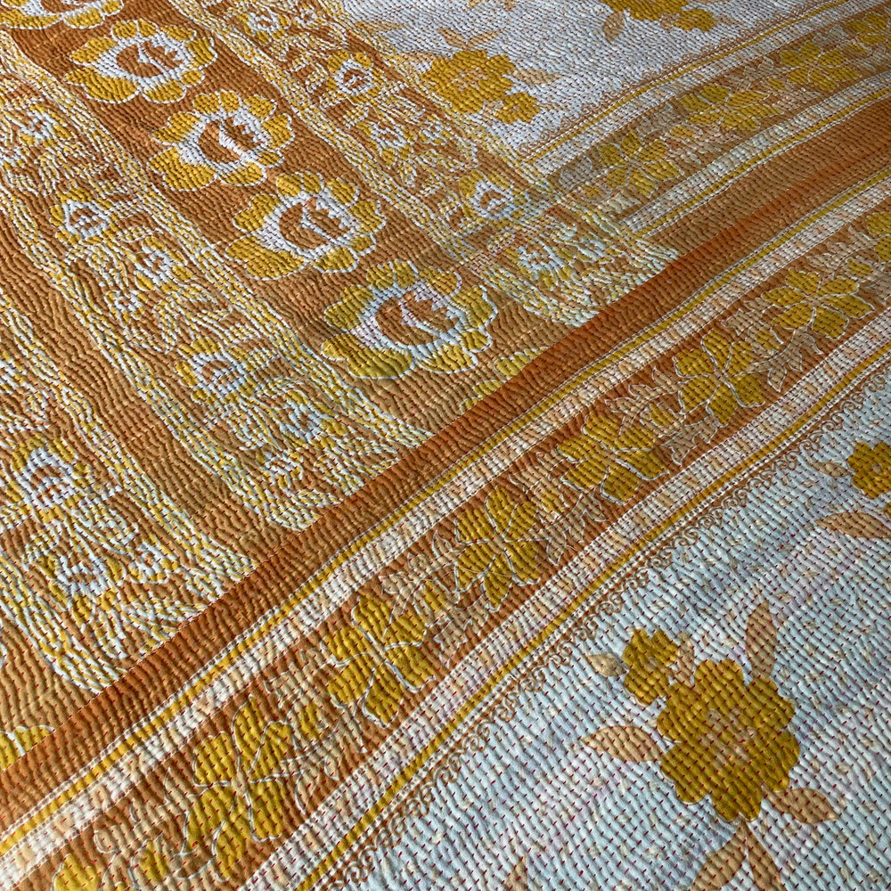 
                  
                    bright red orange green kantha quilt bedspread cotton sofa throw comforter washable indian
                  
                