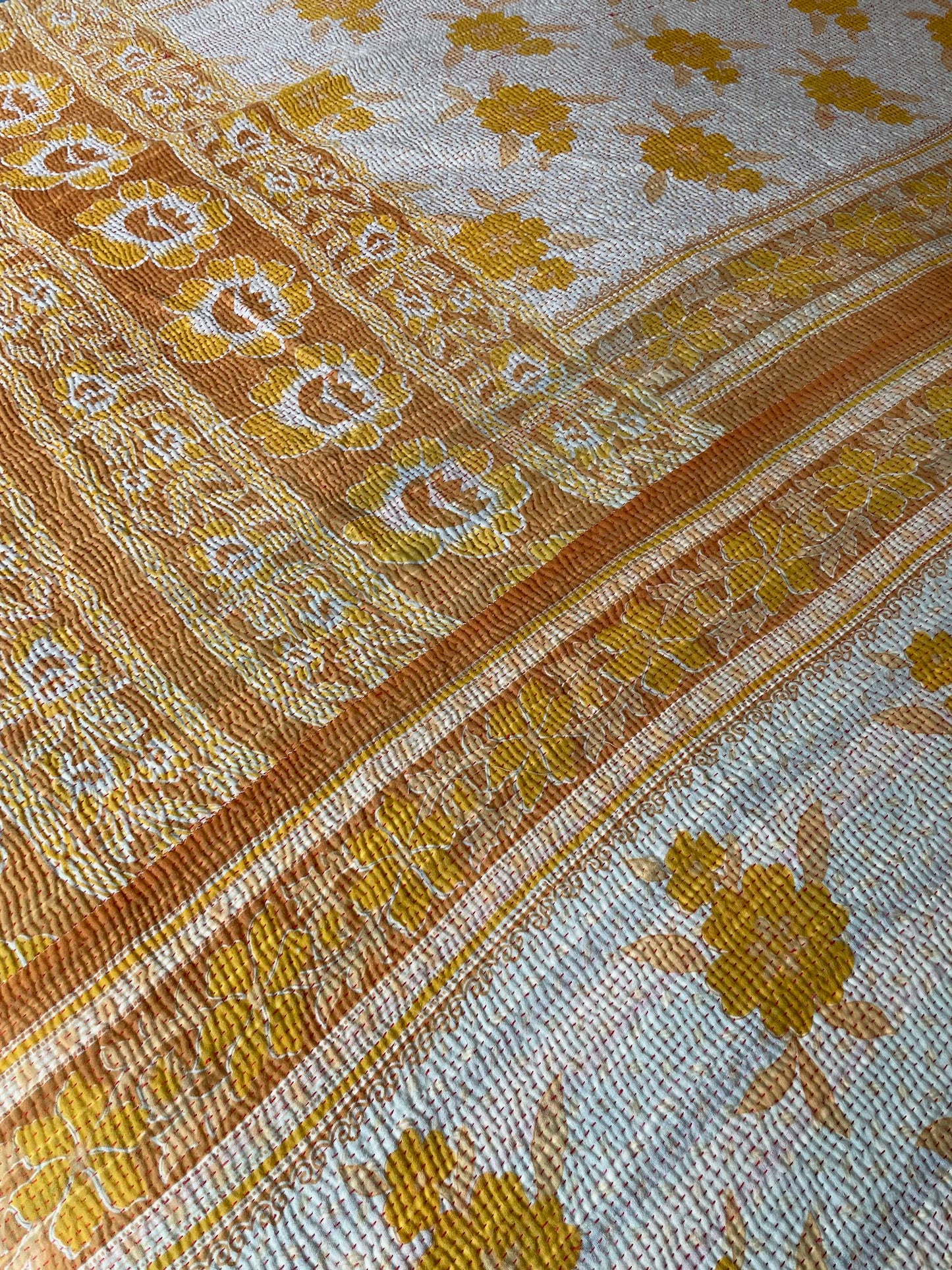 
                  
                    bright red orange green kantha quilt bedspread cotton sofa throw comforter washable indian
                  
                