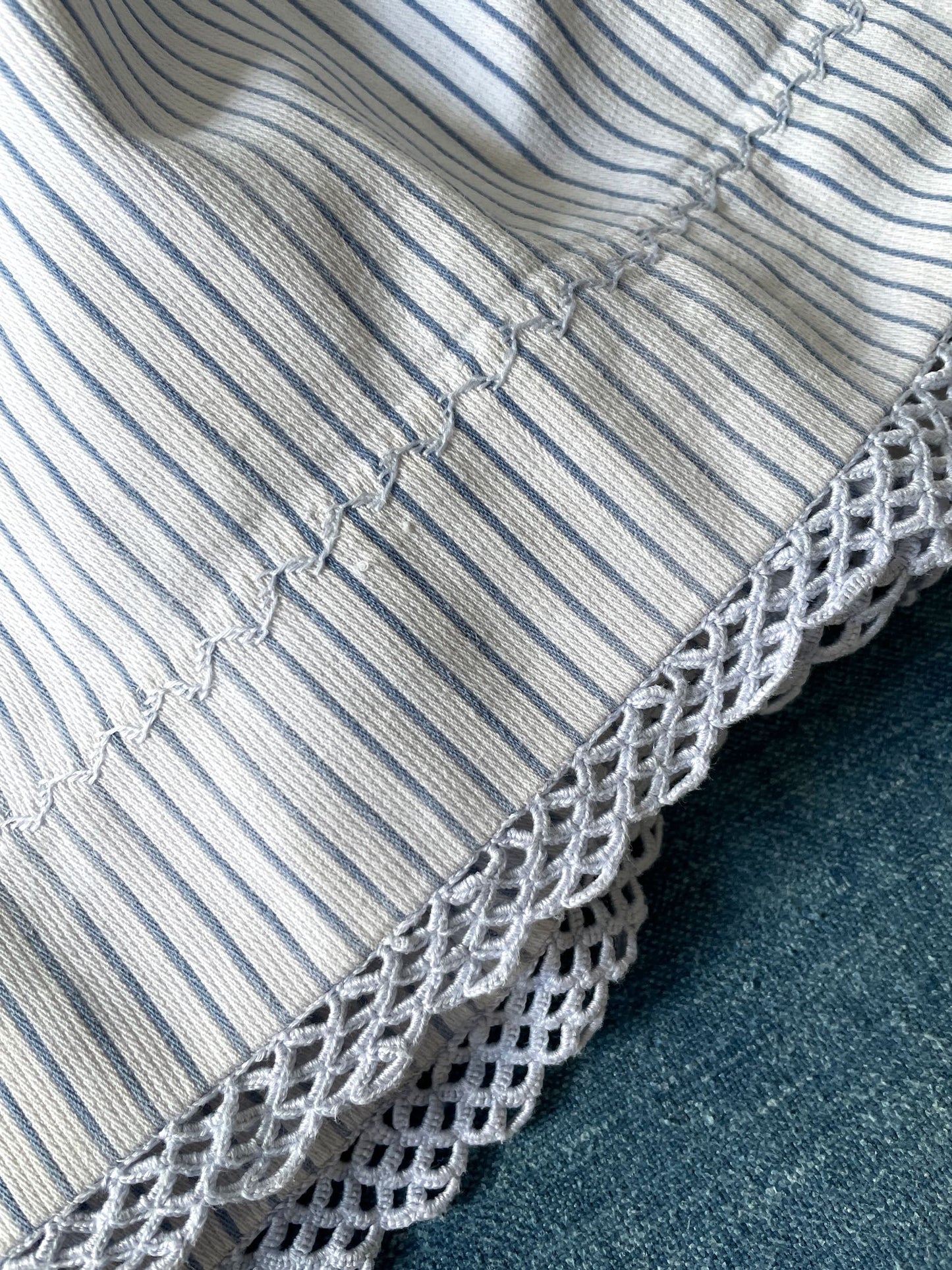 
                  
                    blue stripe french petticoat jupon antique costumer heirloom textiles victorian film prop
                  
                