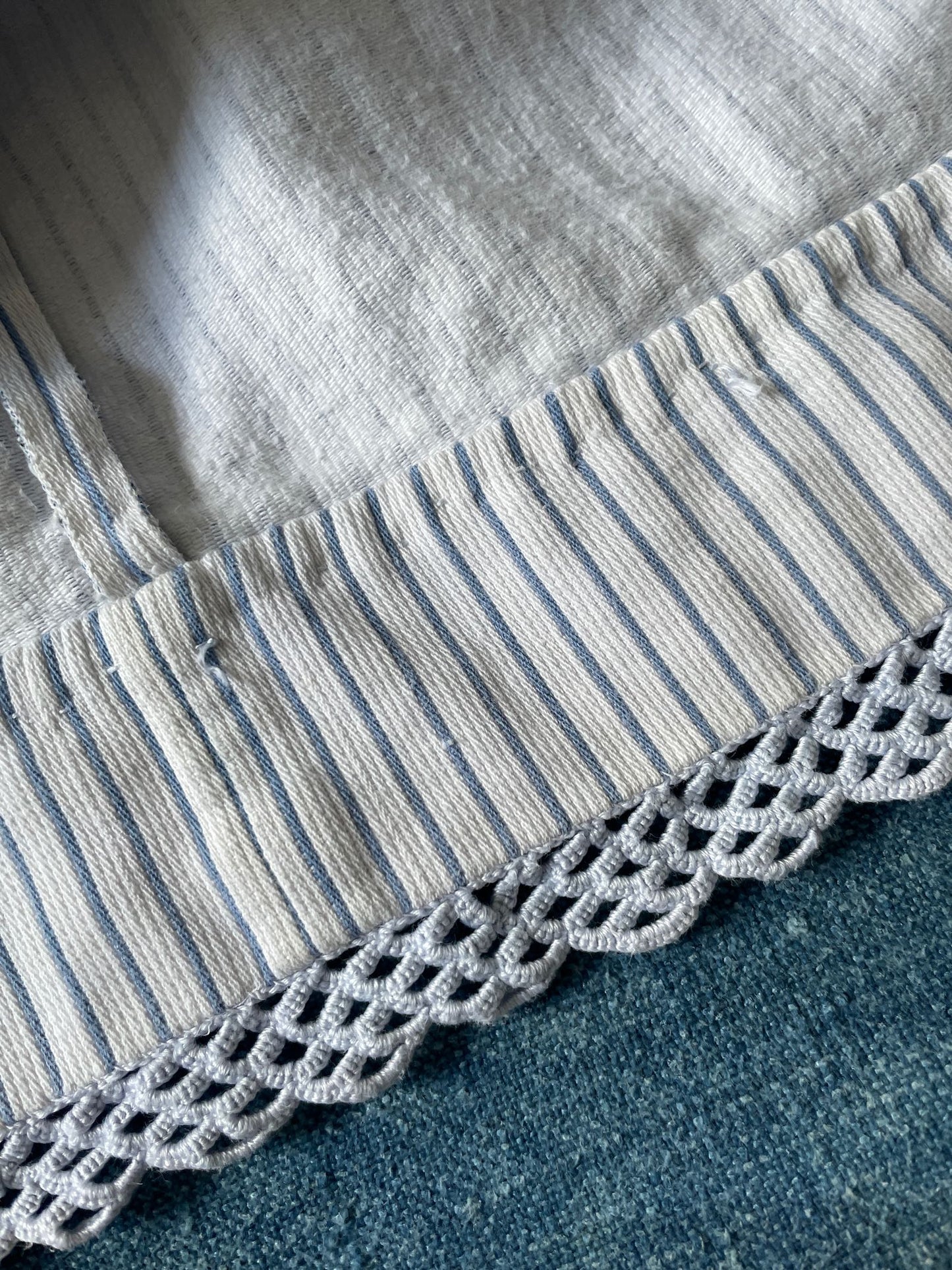 
                  
                    blue stripe french petticoat jupon antique costumer heirloom textiles victorian film prop
                  
                