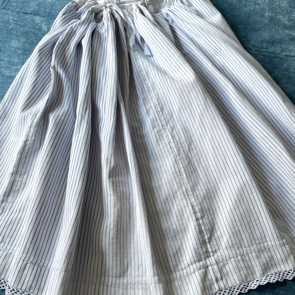
                  
                    blue stripe french petticoat jupon antique costumer heirloom textiles victorian film prop
                  
                