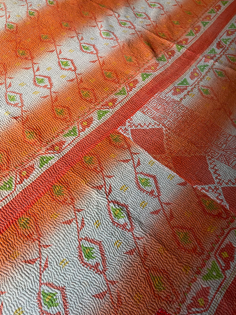 vibrant brightly coloured cotton bedspread vintage kantha quilt handmade machine washable