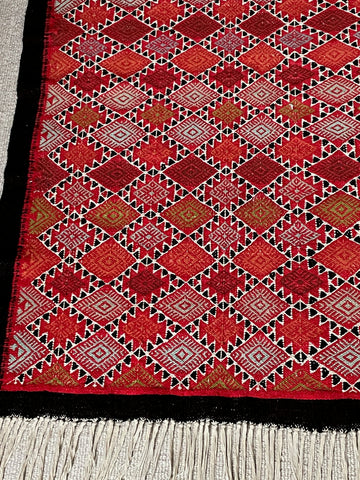 red black orange geometric turkish rug kelim kilim floor covering small handmade carpet
