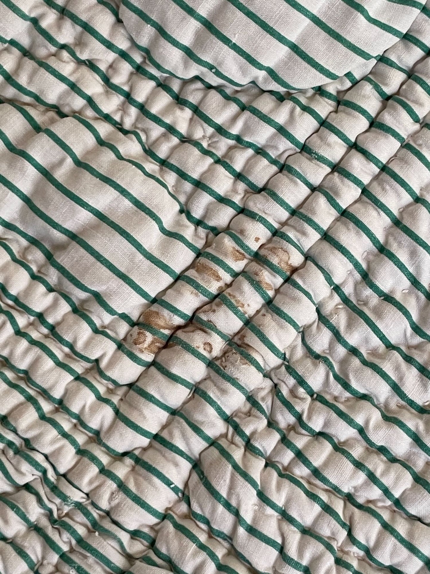 
                  
                    antique french quilt large pique king size green white stripe warm comforter bedspread duvet 
                  
                