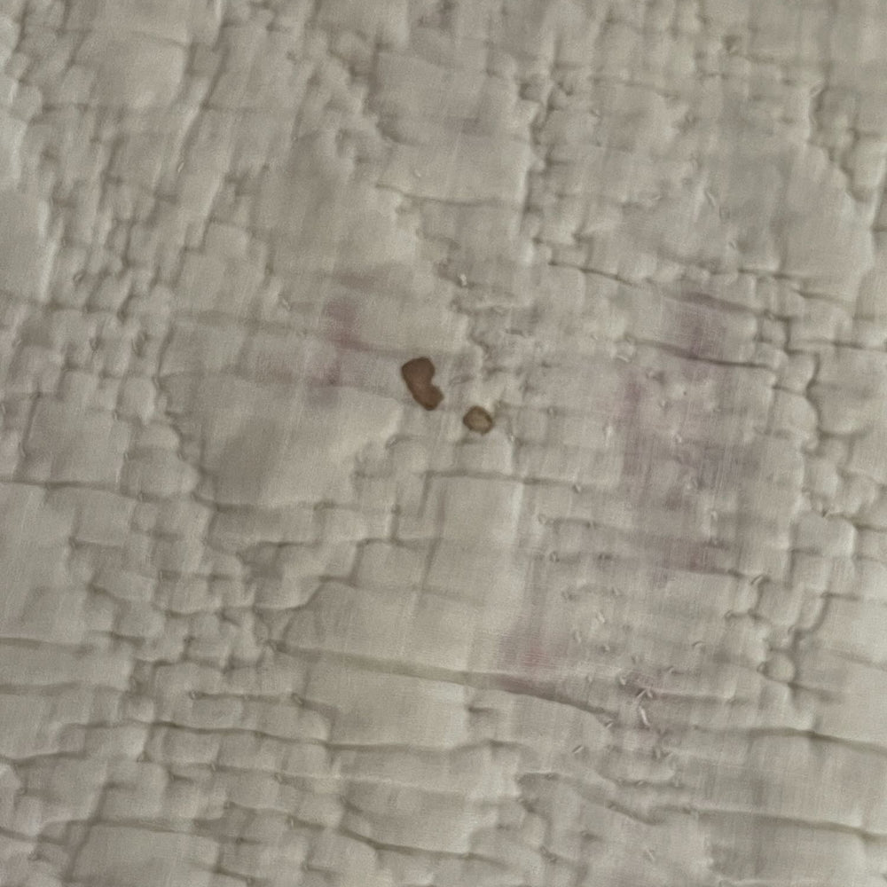 
                  
                    antique french quilt toile de jouy small pique cotton floral pretty white orange red bedcover double
                  
                