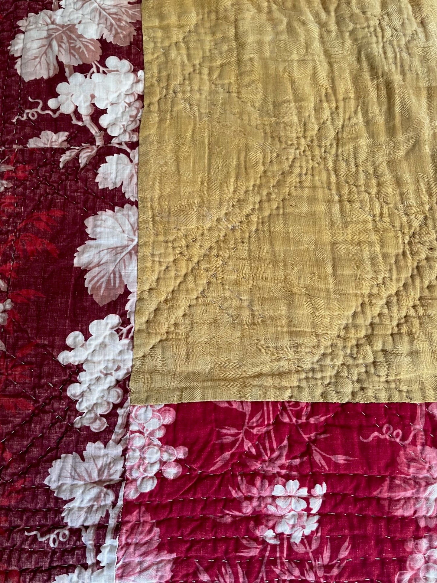 
                  
                    Antique French Quilt Cotton Vine Leaves Pique
                  
                