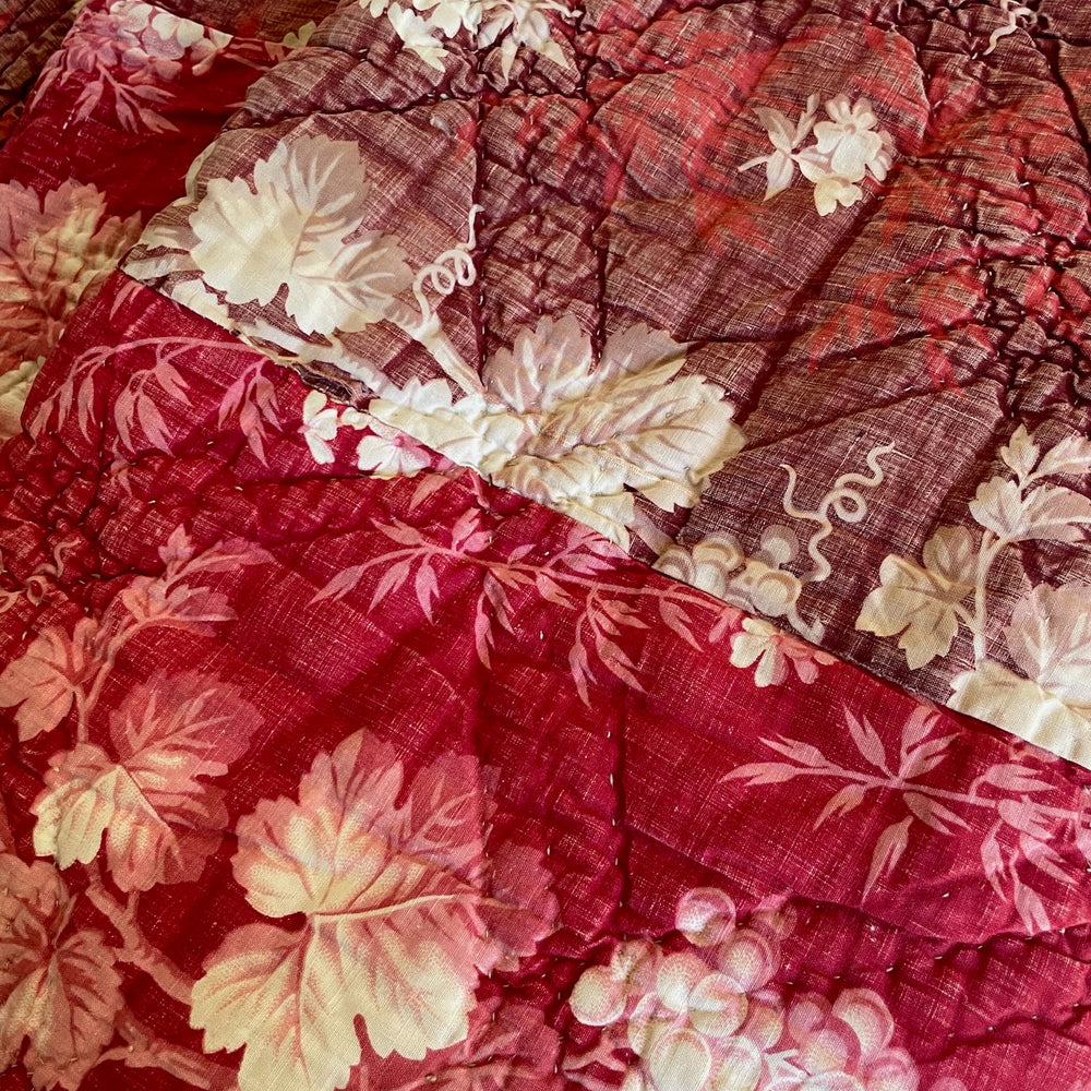 
                  
                    Antique French Quilt Cotton Vine Leaves Pique
                  
                