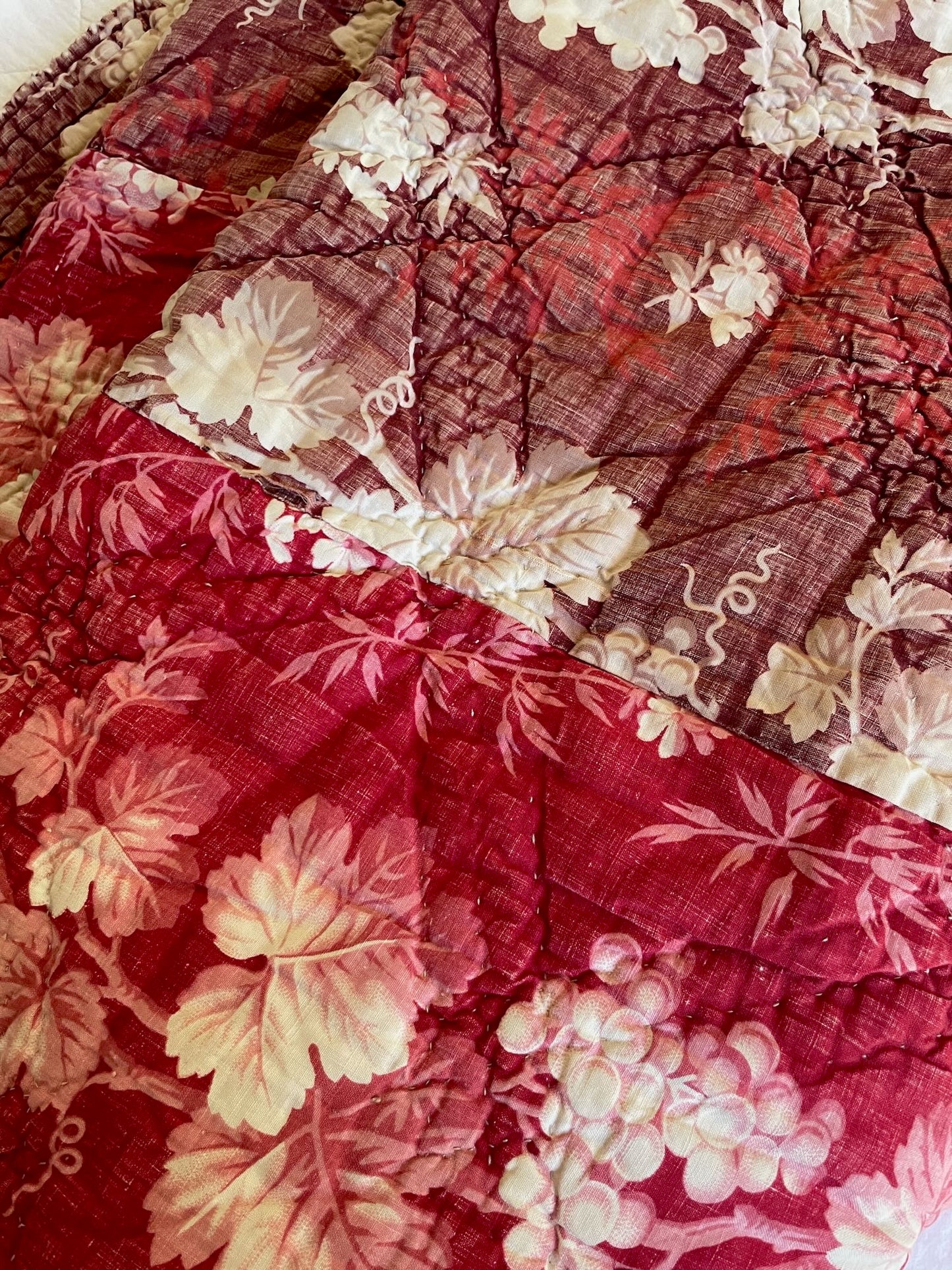 
                  
                    Antique French Quilt Cotton Vine Leaves Pique
                  
                