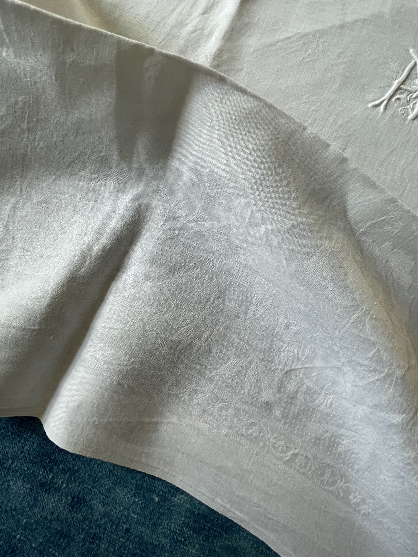 
                  
                    antique french linen table napkins serviettes set of 10 embroidered monogrammed AV large
                  
                