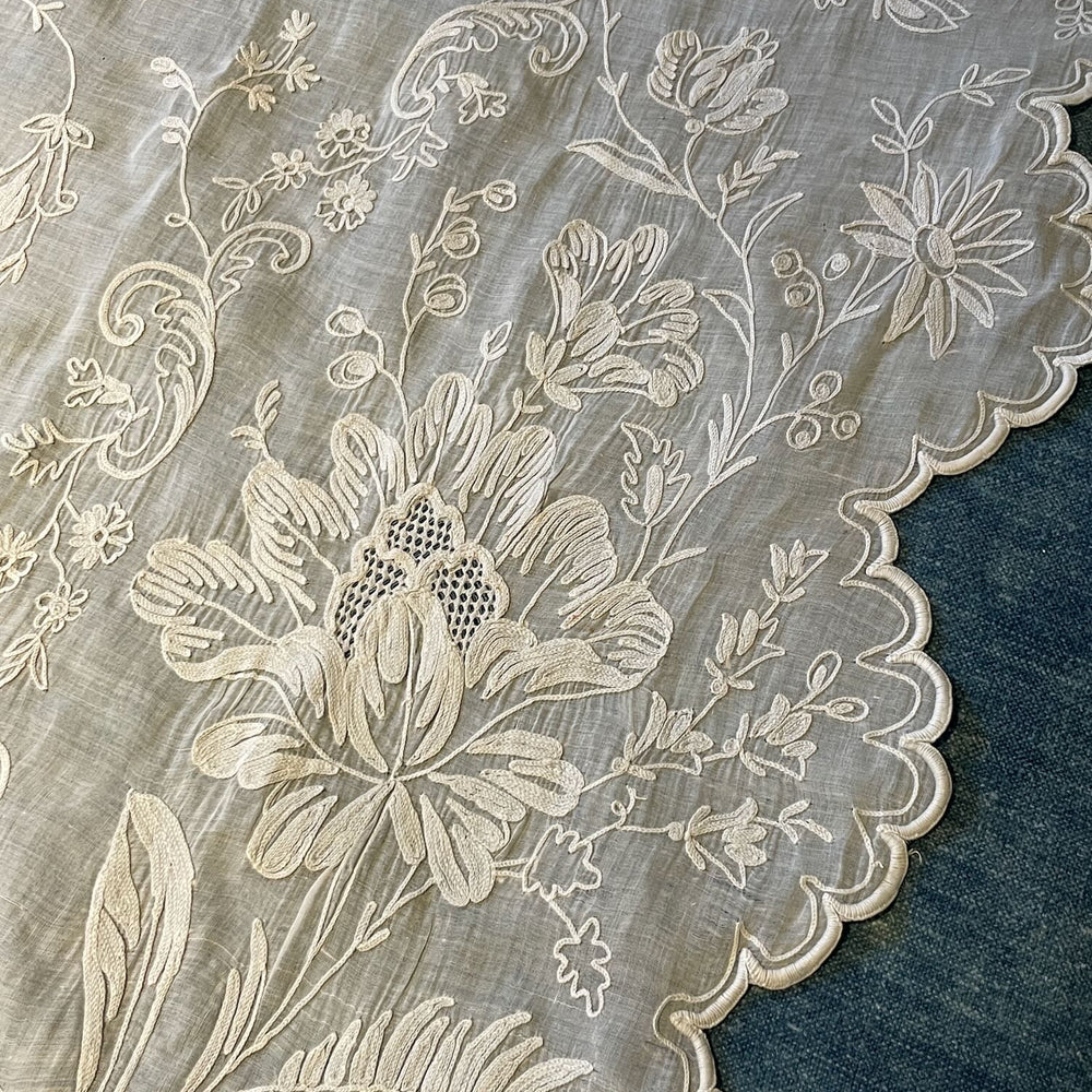 
                  
                    antique french curtain rideau de cornelys hand embroidered sheer window treatment long floral paris
                  
                