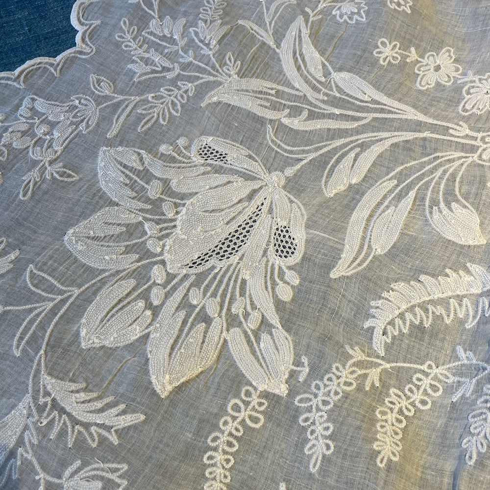 
                  
                    antique french curtain rideau de cornelys hand embroidered sheer window treatment long floral paris
                  
                