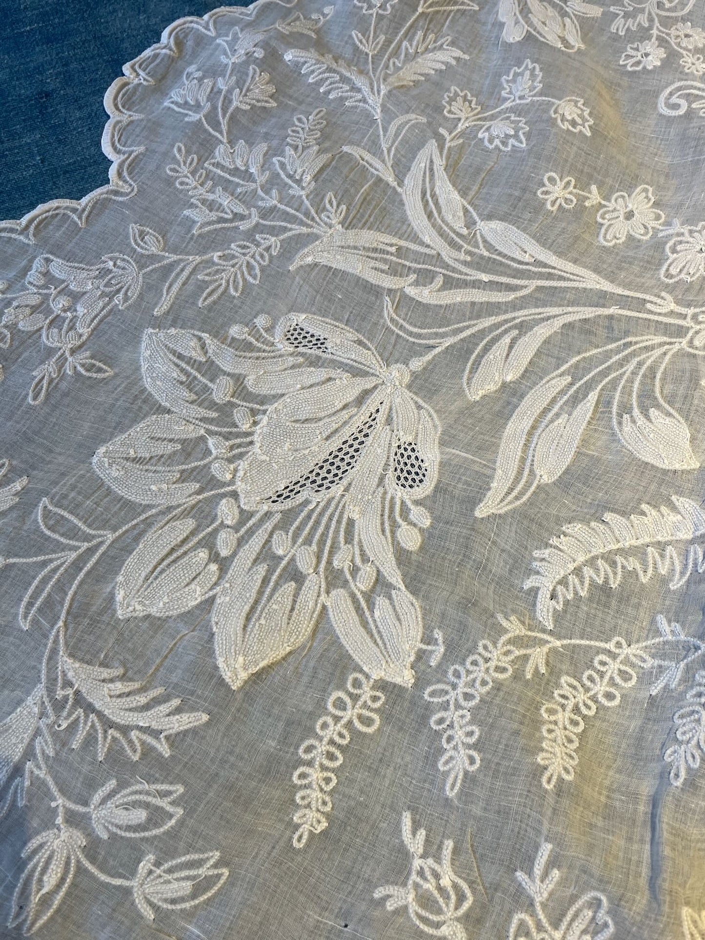 
                  
                    antique french curtain rideau de cornelys hand embroidered sheer window treatment long floral paris
                  
                