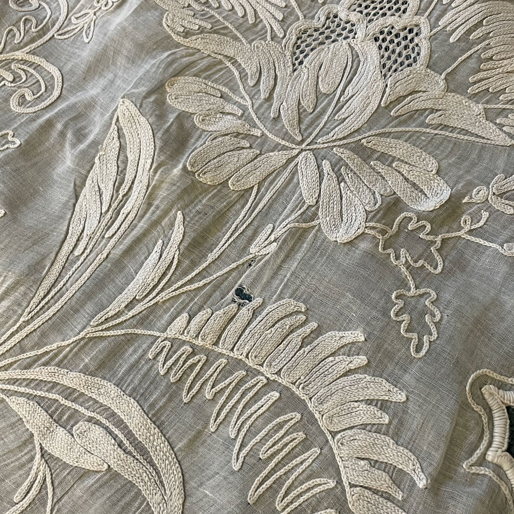 
                  
                    antique french curtain rideau de cornelys hand embroidered sheer window treatment long floral paris
                  
                