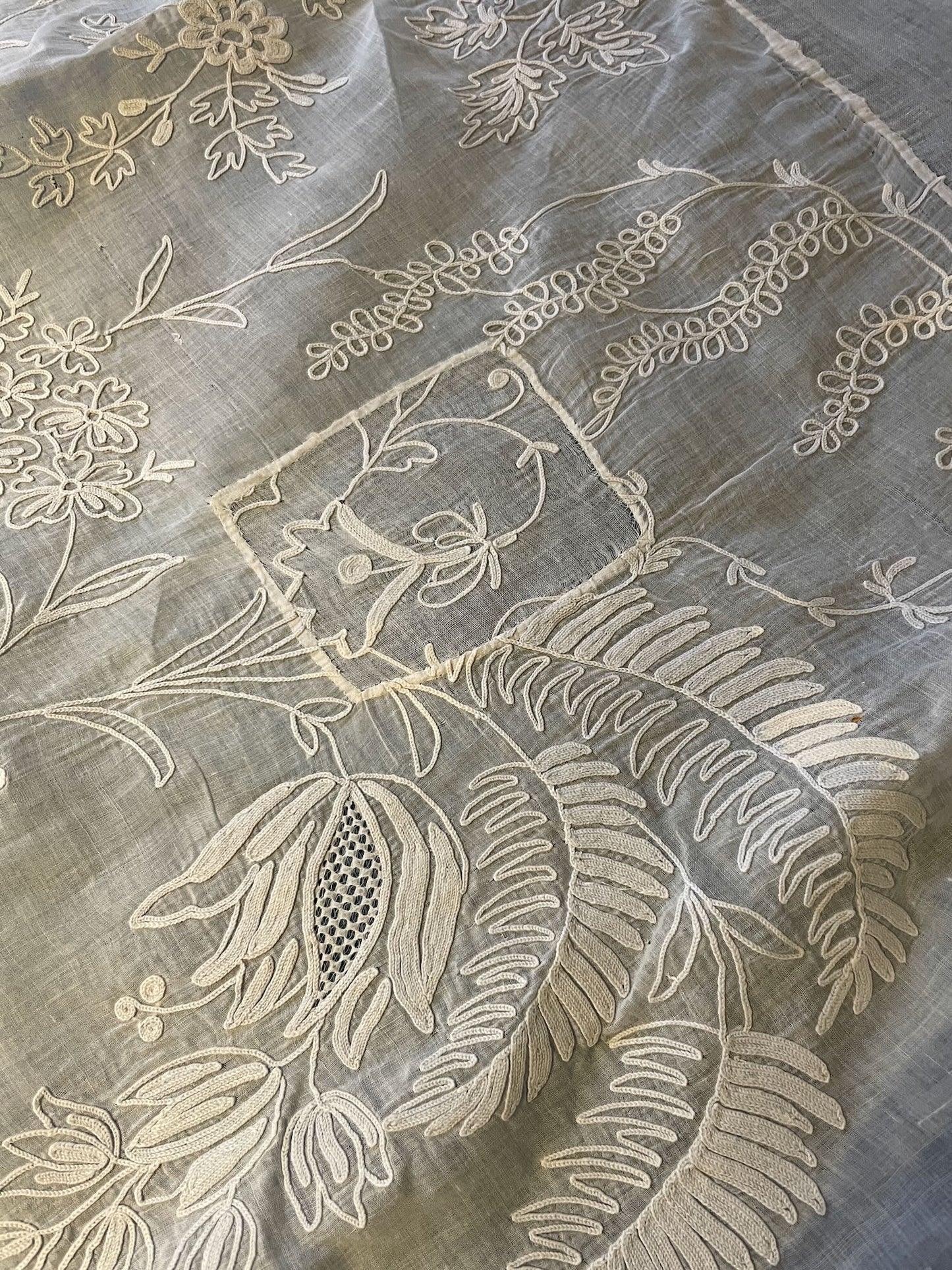 
                  
                    antique french curtain rideau de cornelys hand embroidered sheer window treatment long floral paris
                  
                