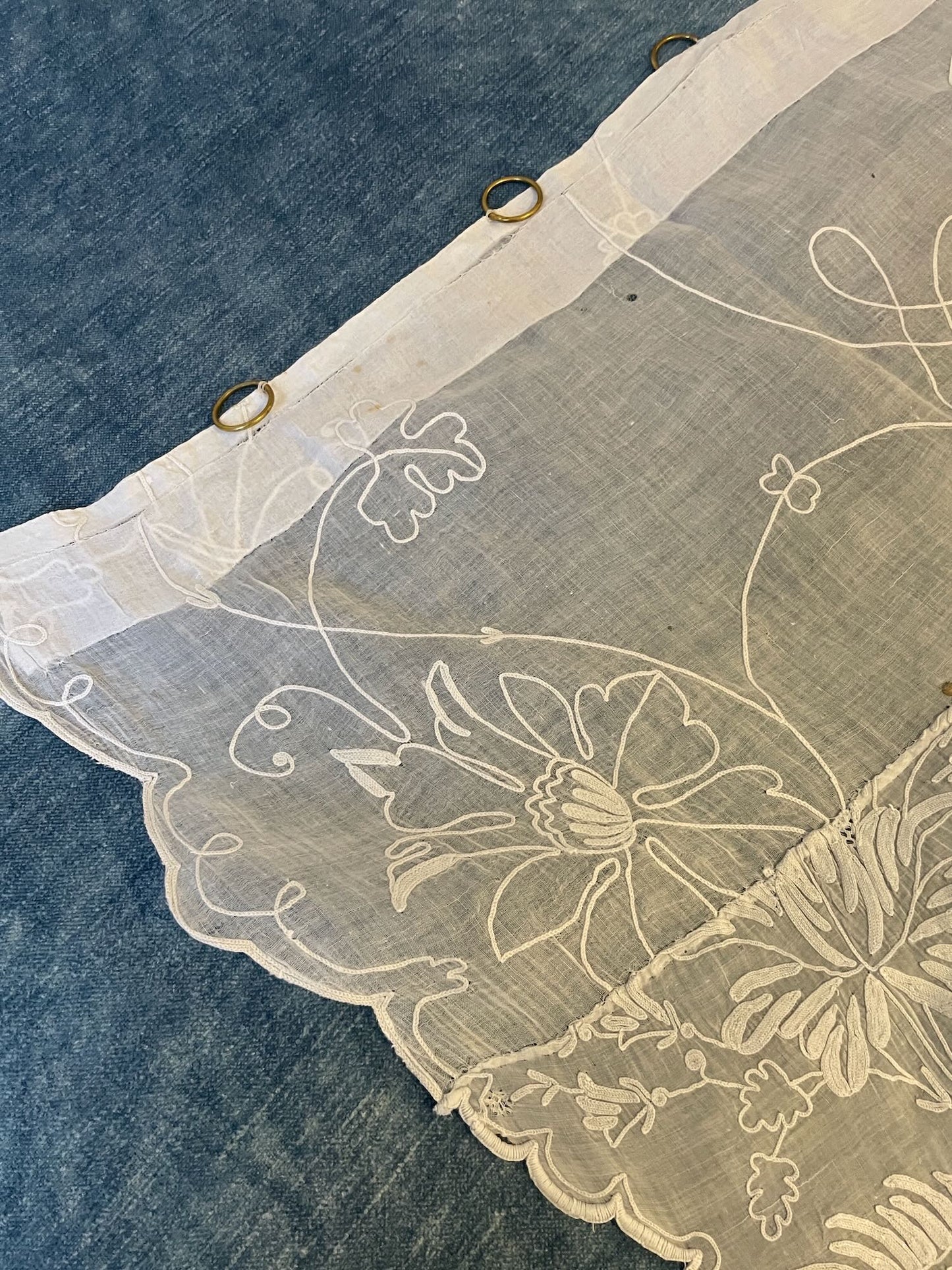 
                  
                    antique french curtain rideau de cornelys hand embroidered sheer window treatment long floral paris
                  
                