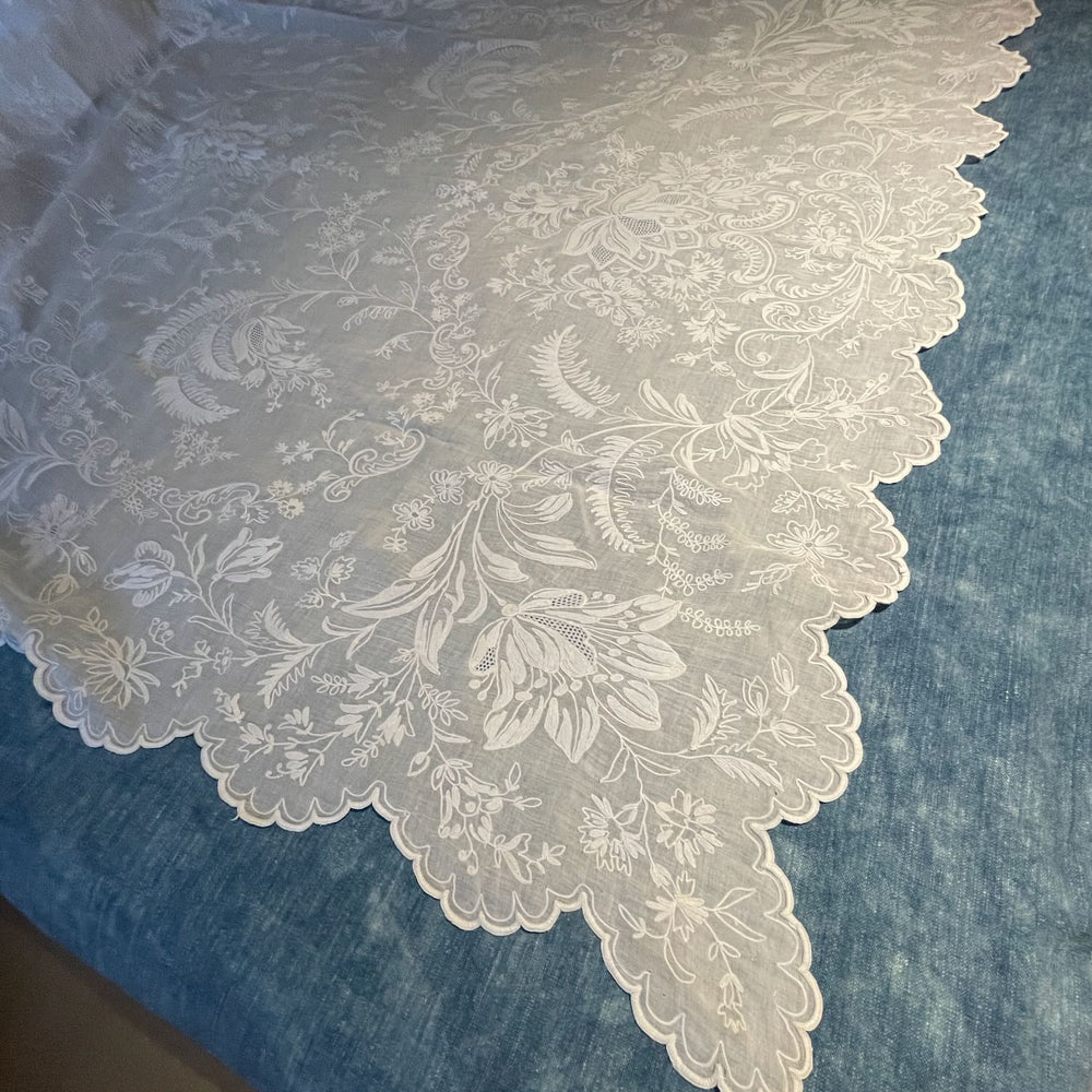 
                  
                    antique french curtain rideau de cornelys hand embroidered sheer window treatment long floral paris
                  
                