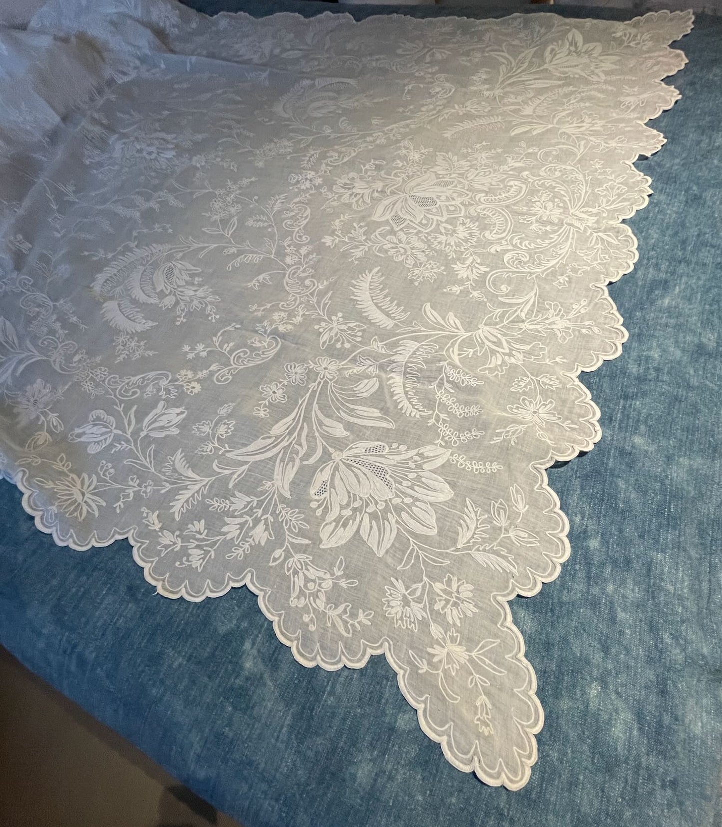 
                  
                    antique french curtain rideau de cornelys hand embroidered sheer window treatment long floral paris
                  
                