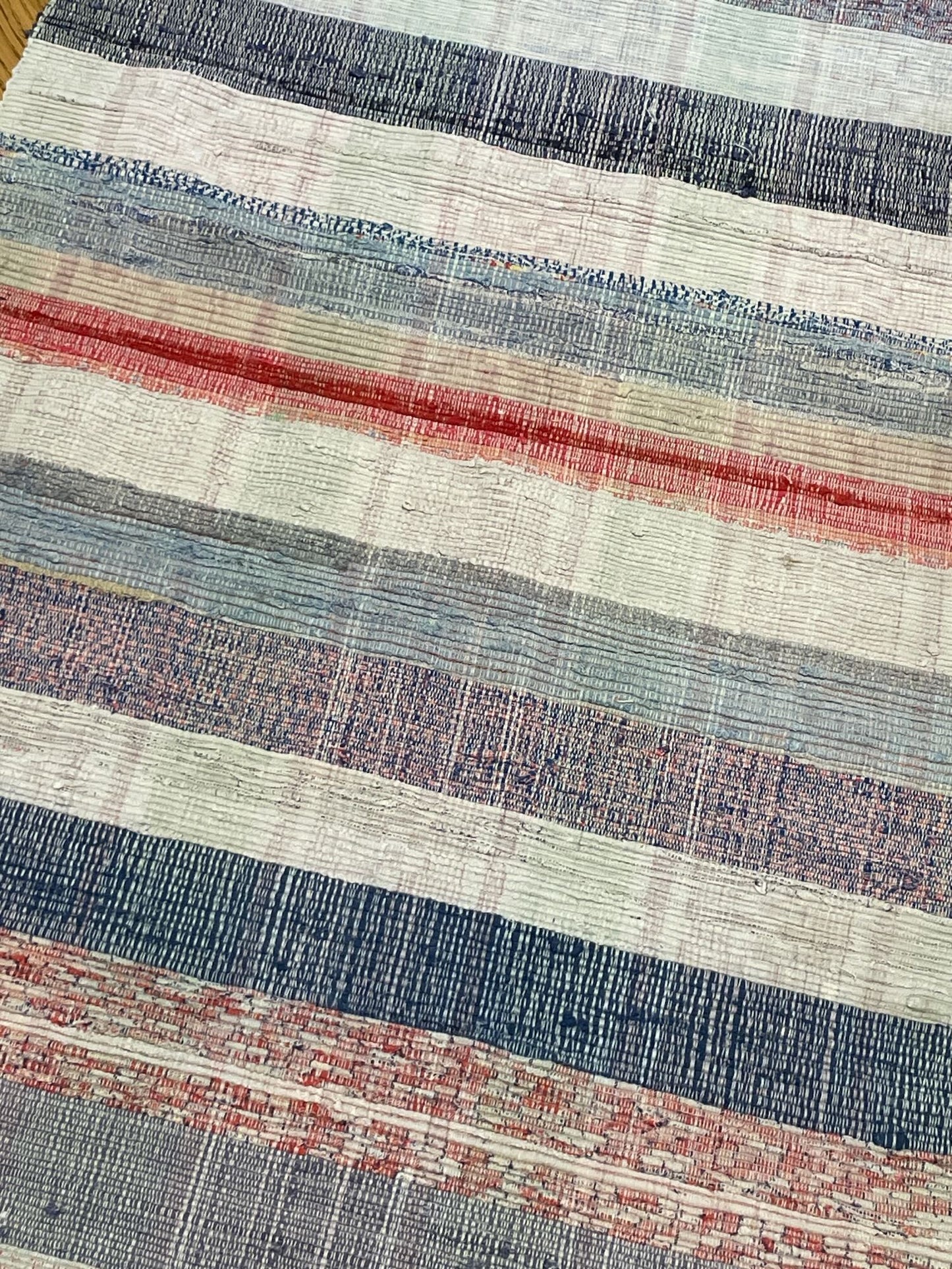 
                  
                    blue grey striped small kitchen rug washable cotton floor runner vintage hungarian hall carpet
                  
                