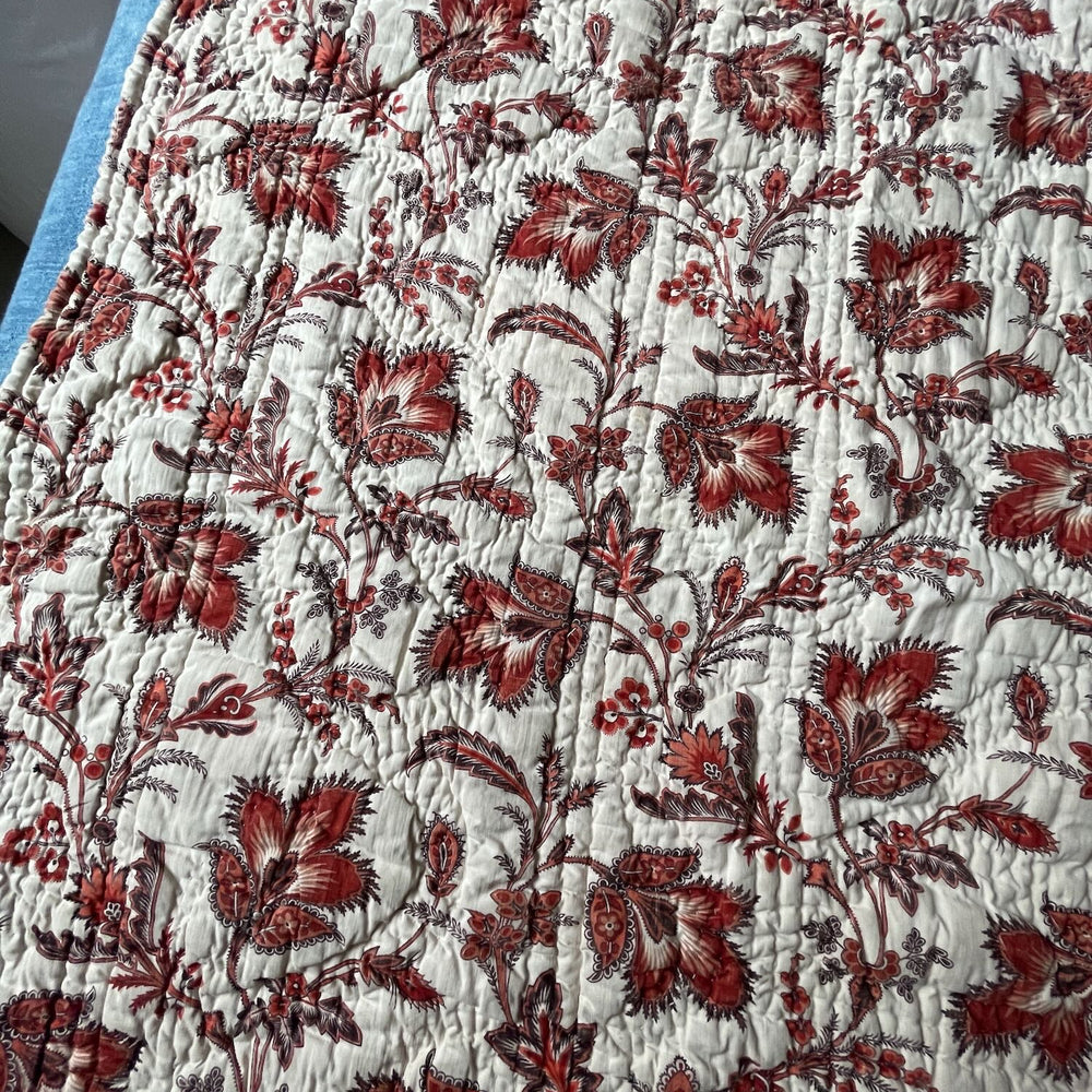 
                  
                    antique french quilt wholecloth comforter provence pique floral cotton rare collectors item 
                  
                