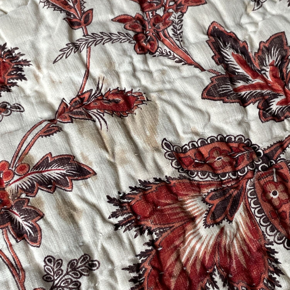 
                  
                    antique french quilt wholecloth comforter provence pique floral cotton rare collectors item 
                  
                