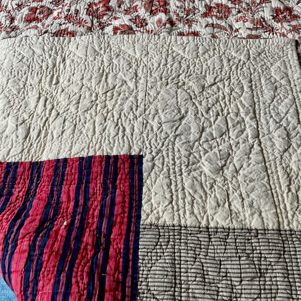 
                  
                    antique french quilt wholecloth comforter provence pique floral cotton rare collectors item 
                  
                