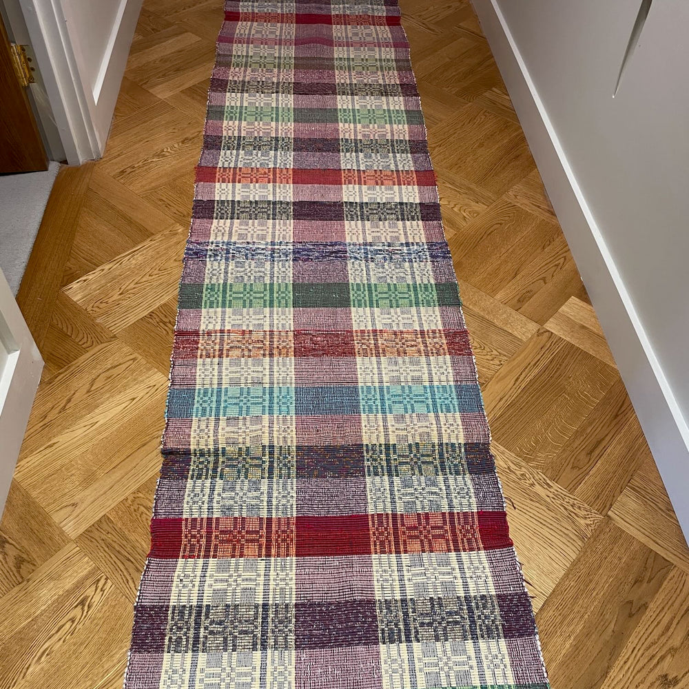 long floor runner rips rug trasmatta vintage hungarian geometric red blue yellow mat washable