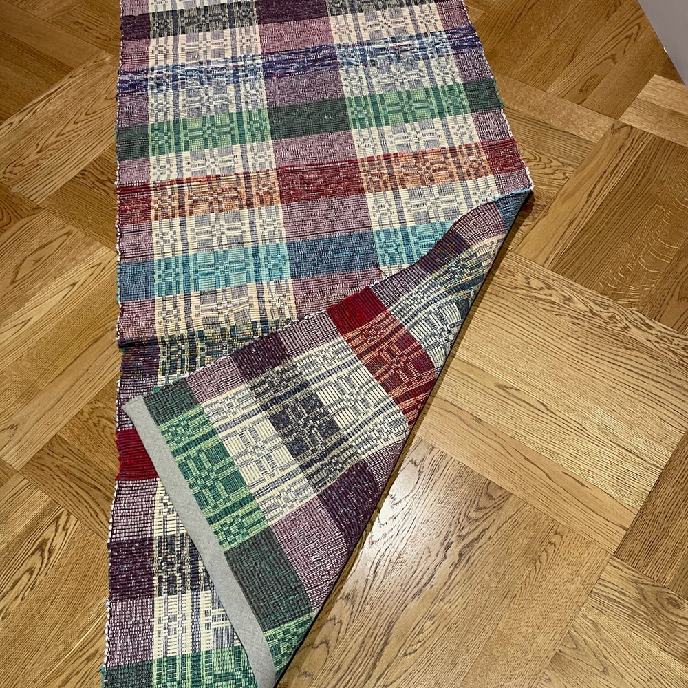 long floor runner rips rug trasmatta vintage hungarian geometric red blue yellow mat washable