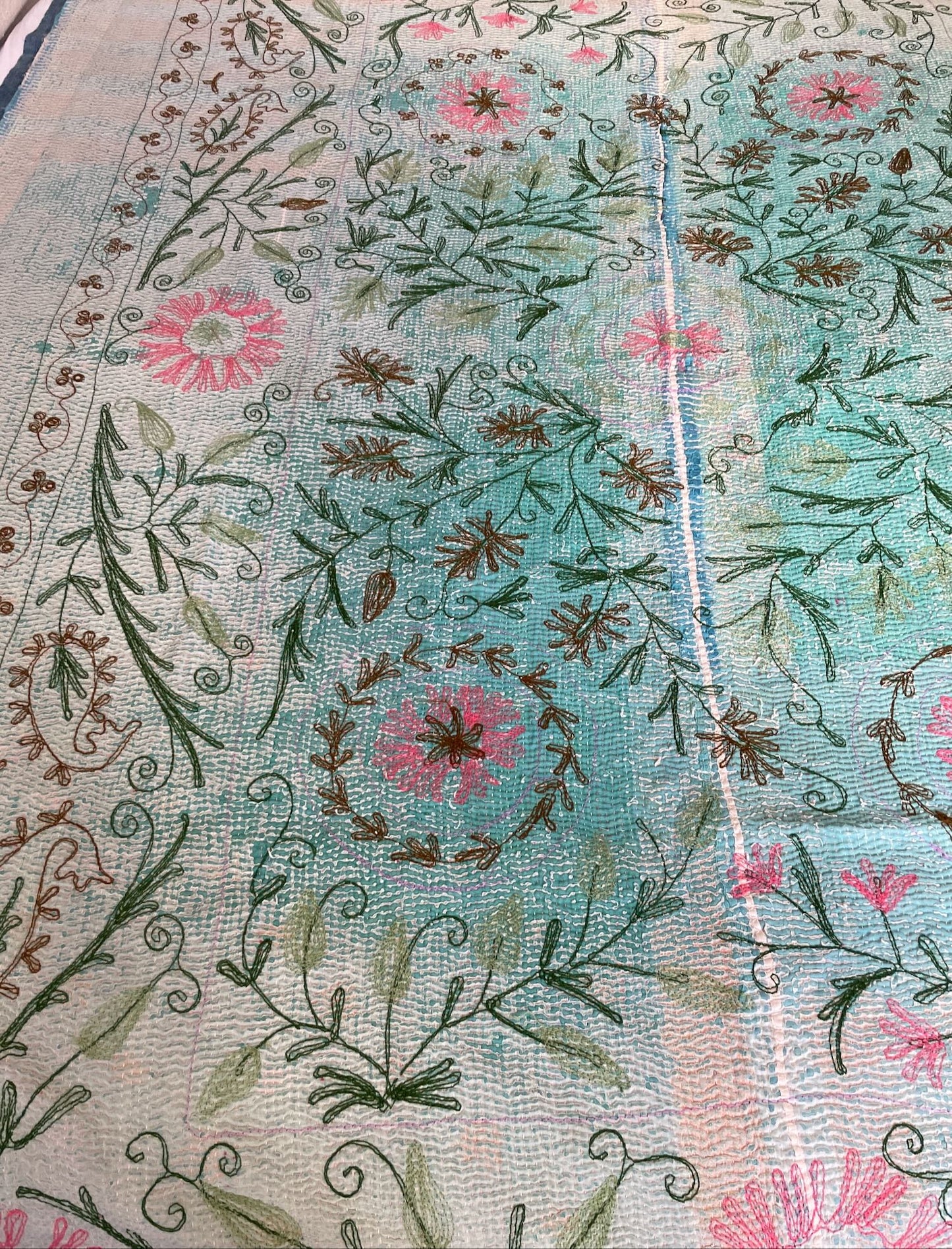 
                  
                    blue pink colourful kantha quilt throw sofa comforter hand made suzani cotton washable
                  
                