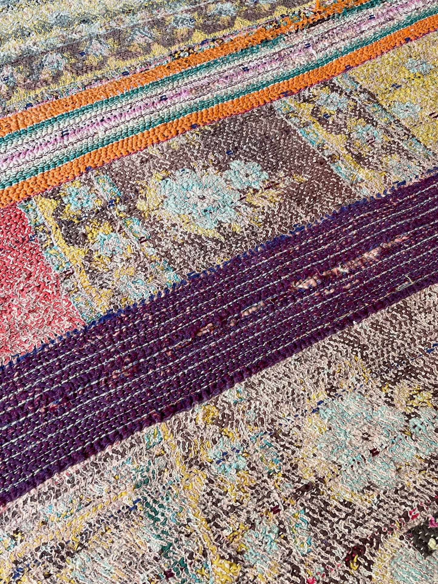 large kantha throw quilt sofa throw blanket bedcover comforter yellow green pink washable