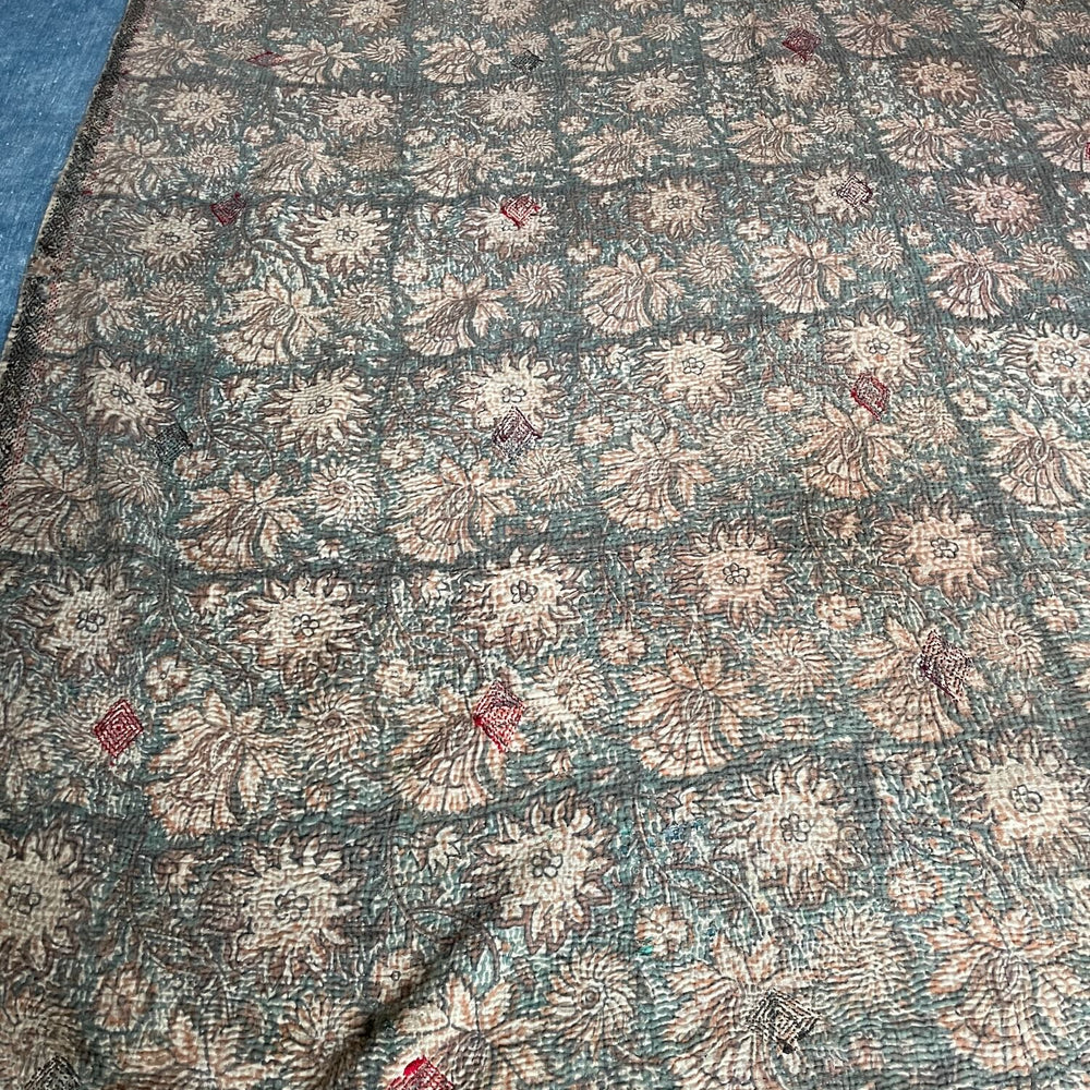 
                  
                    block print bedspread kantha quilt sofa throw cotton comforter fall colours leaves washable
                  
                