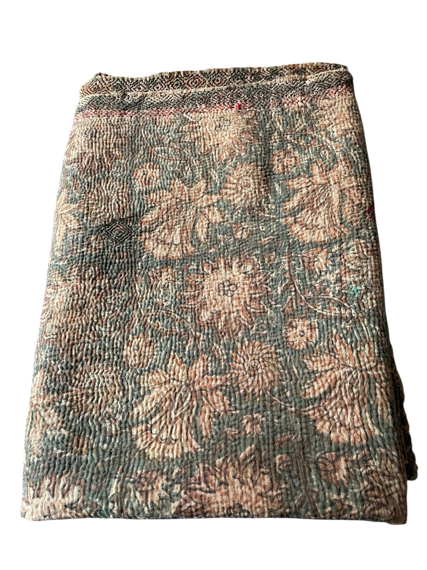 
                  
                    block print bedspread kantha quilt sofa throw cotton comforter fall colours leaves washable
                  
                