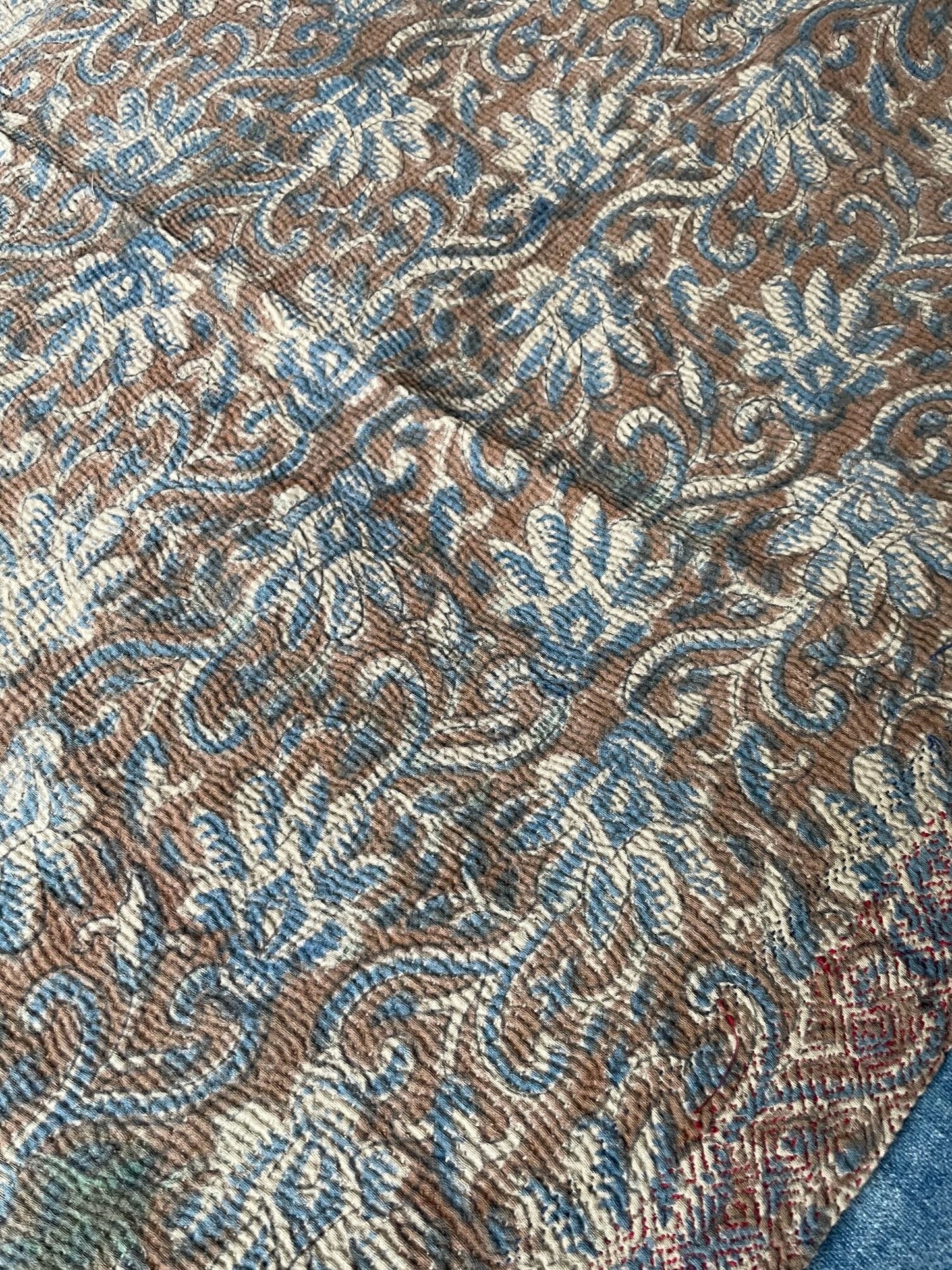 
                  
                    green brown fall colours kantha quilt cotton bedspread sofa throw single double washable comforter
                  
                