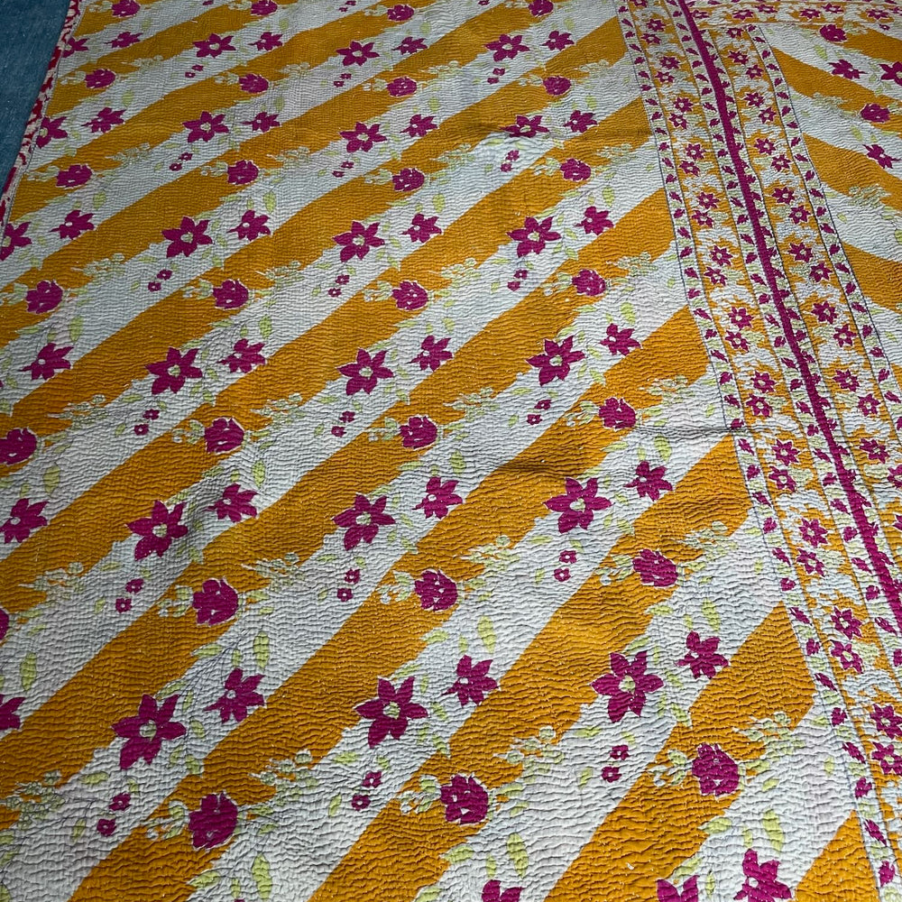 
                  
                    bright orange pink bedspread kantha quilt cotton washable sofa throw hand stitched single double
                  
                