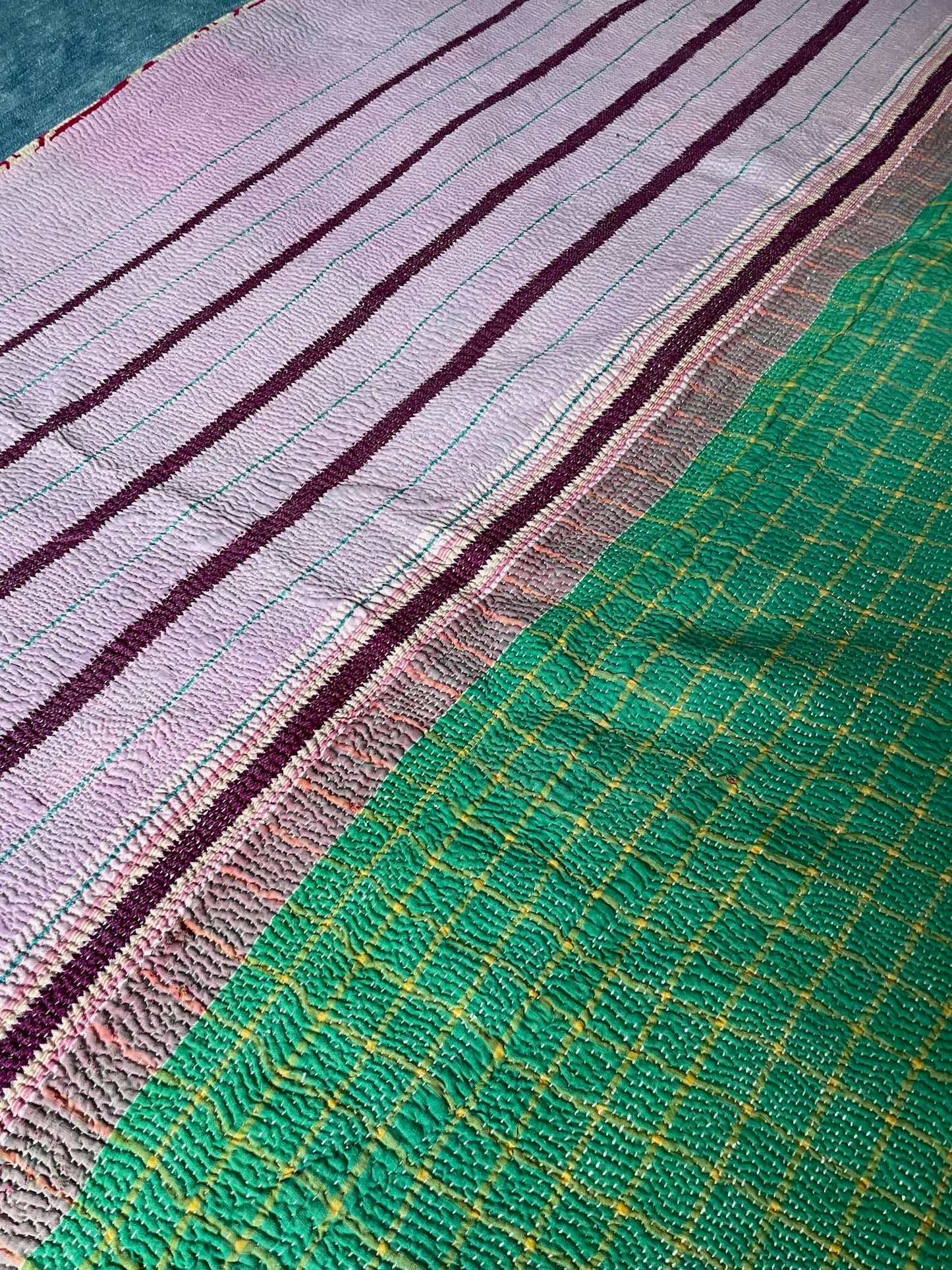 
                  
                    bright orange pink bedspread kantha quilt cotton washable sofa throw hand stitched single double
                  
                