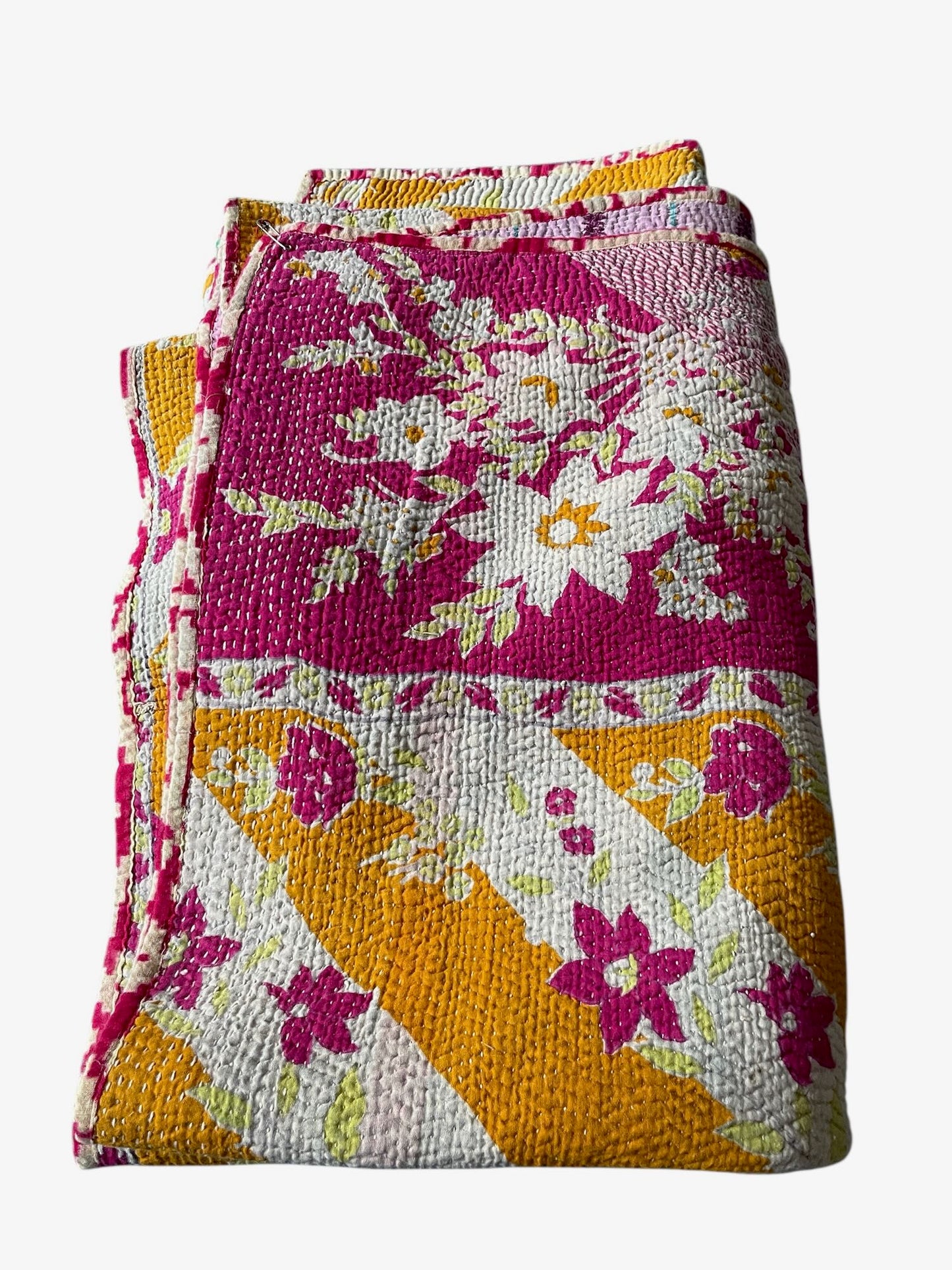 
                  
                    bright orange pink bedspread kantha quilt cotton washable sofa throw hand stitched single double
                  
                