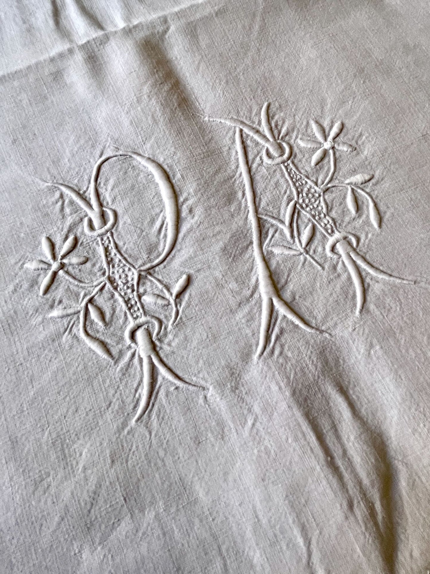 white linen antique french bedsheet curtain pa embroidered monogrammed curtain bedding