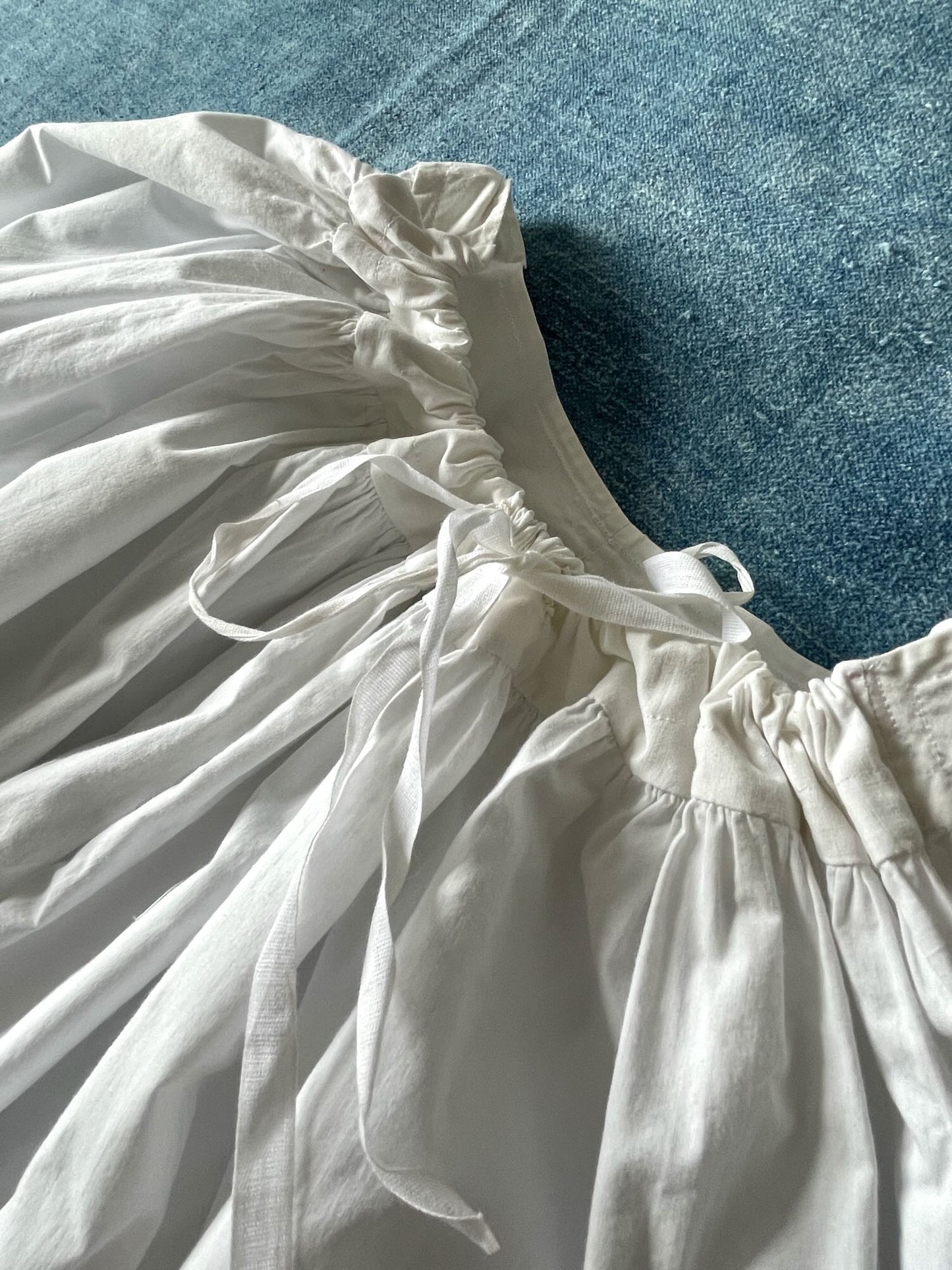 
                  
                    antique french petticoat underskirt jupon white cotton summer skirt scalloped edge pretty medium
                  
                