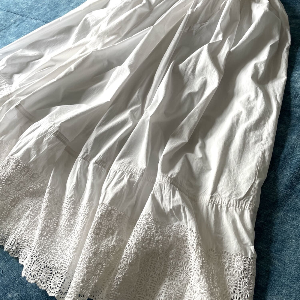 
                  
                    antique french petticoat underskirt summer skirt costume historical lace trim small white cotton
                  
                