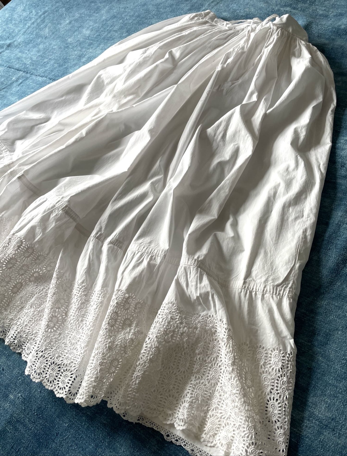 
                  
                    antique french petticoat underskirt summer skirt costume historical lace trim small white cotton
                  
                