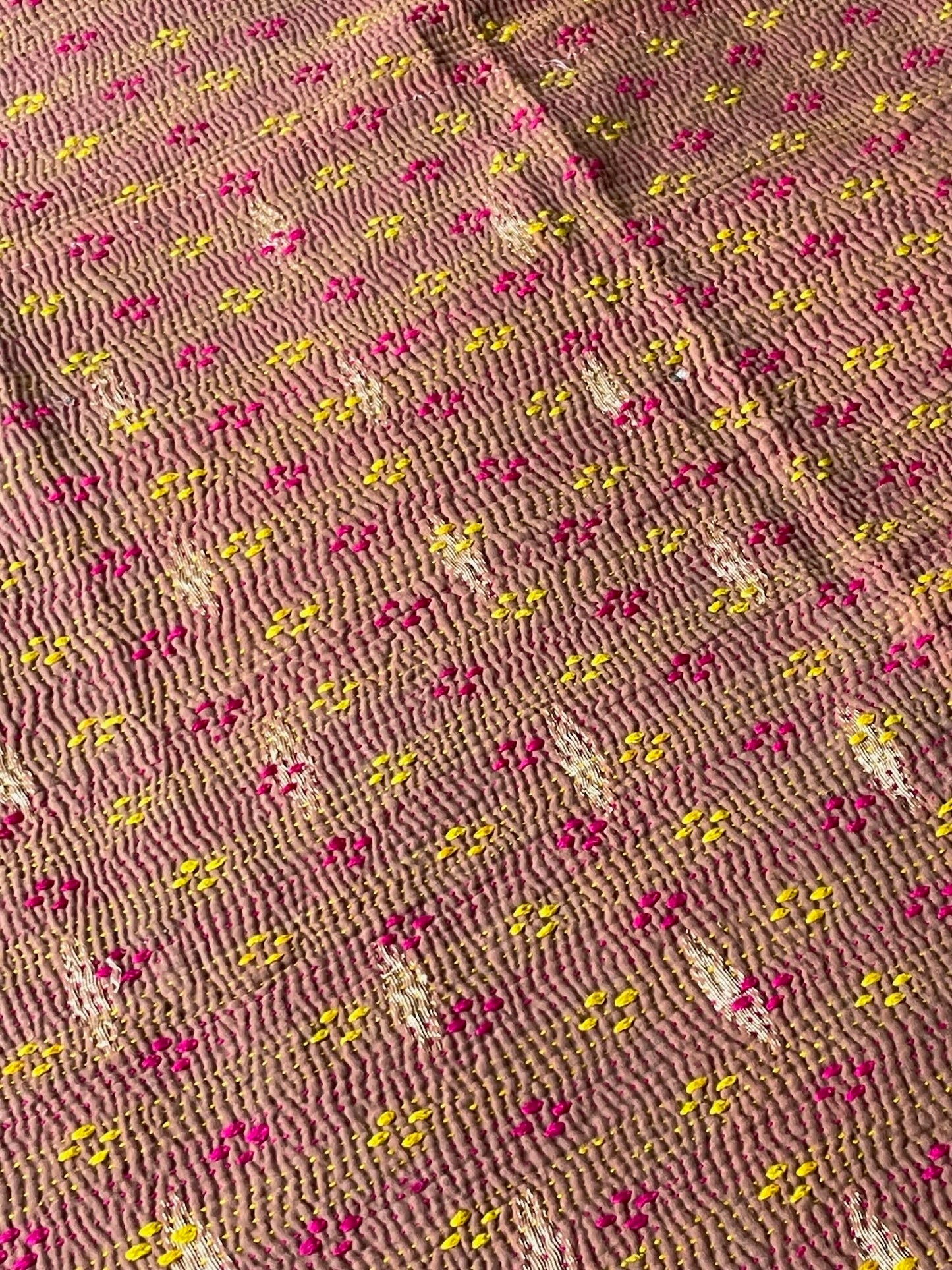 
                  
                    brown pink yellow purple mauve bedspread kantha quilt sofa throw cotton single double washable
                  
                