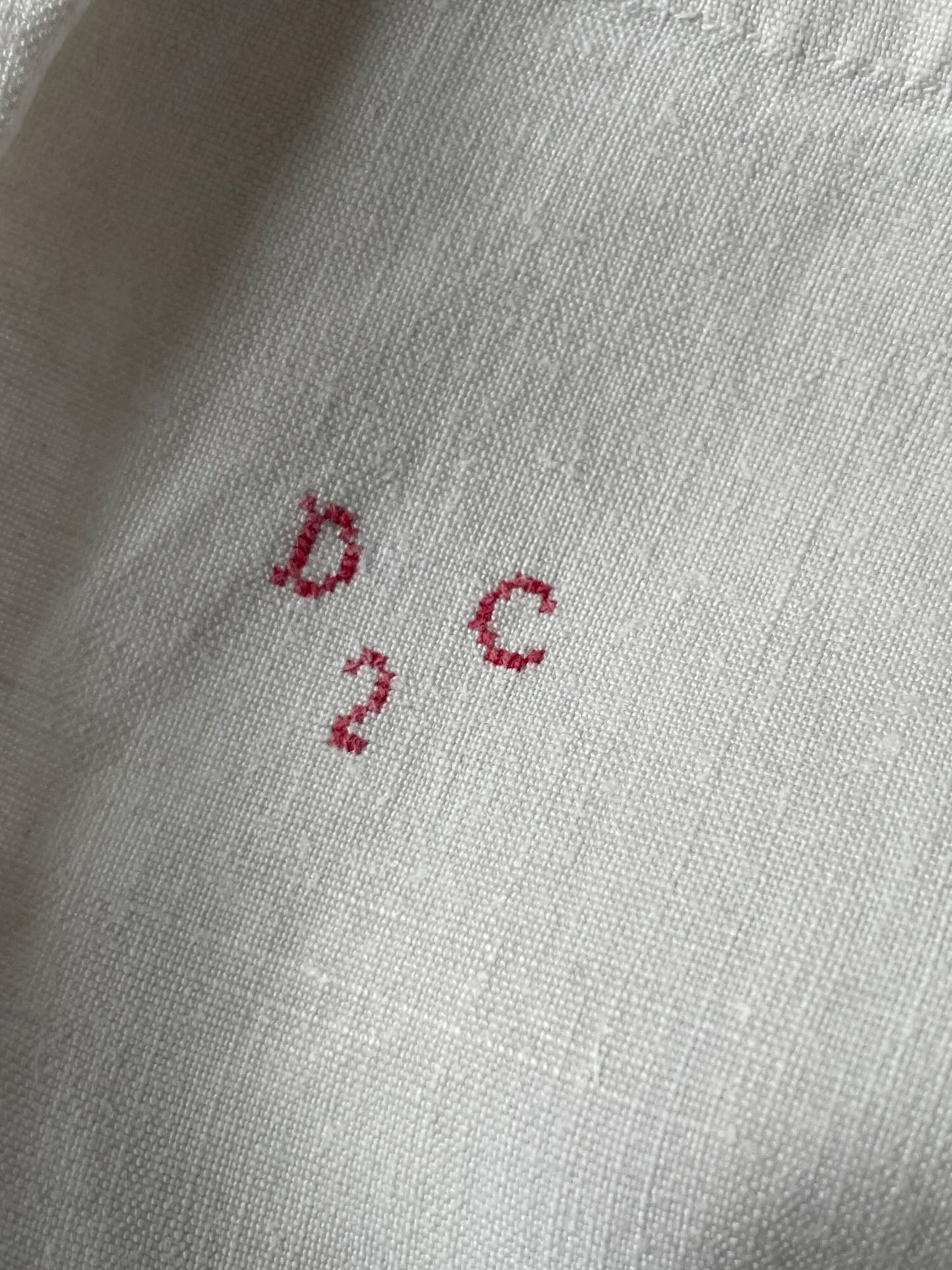 
                  
                    antique french linen bed sheet flat embroidered monogrammed DC white double single cover
                  
                