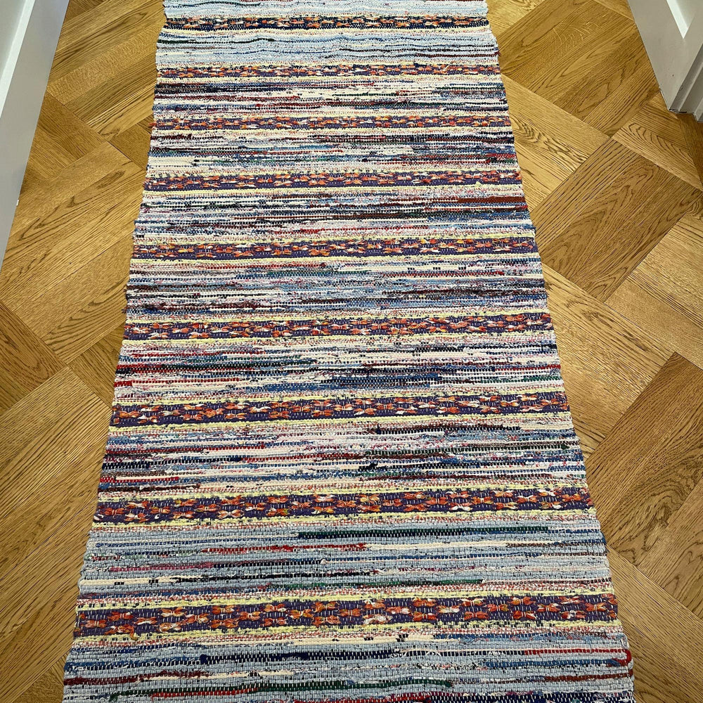 vintage swedish rag rug in bright colours kitchen mat hall carpet cotton trasmatta washable cotton